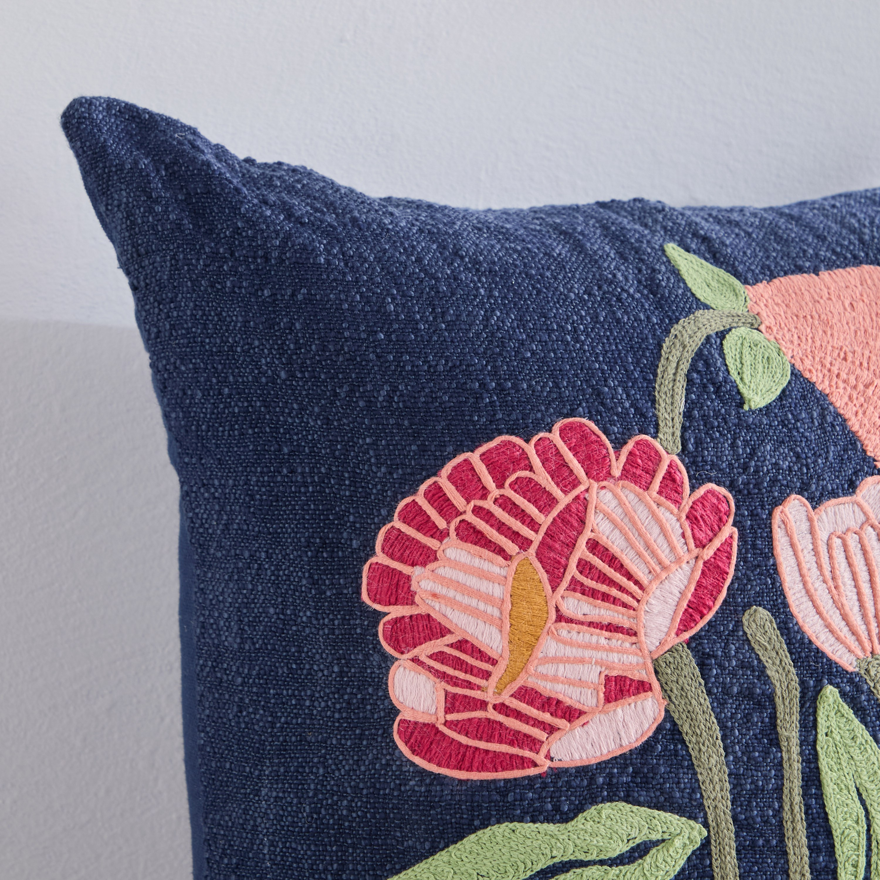 Phen Flower Garden Embroidered Filled Cushion - 50x50 cm-household-cushionsandthrows-filledcushions-decorativecushions-image-2