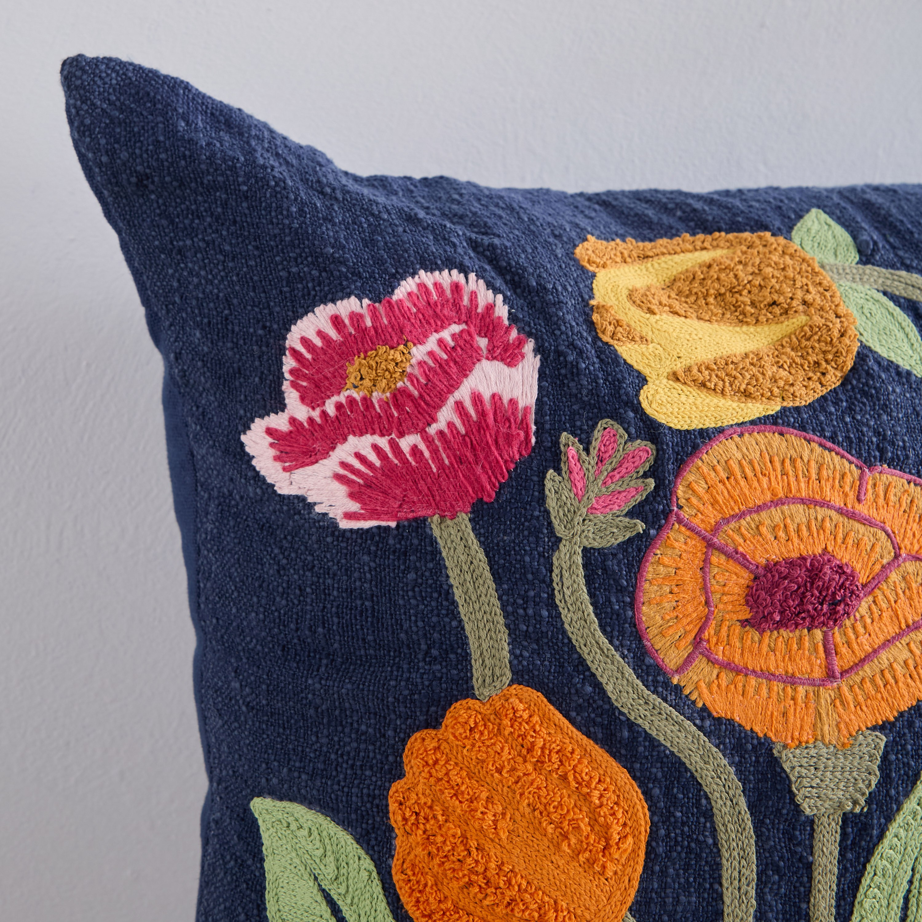 Kuno Embroidered Filled Cushion - 50x50 cm-household-cushionsandthrows-filledcushions-decorativecushions-image-2