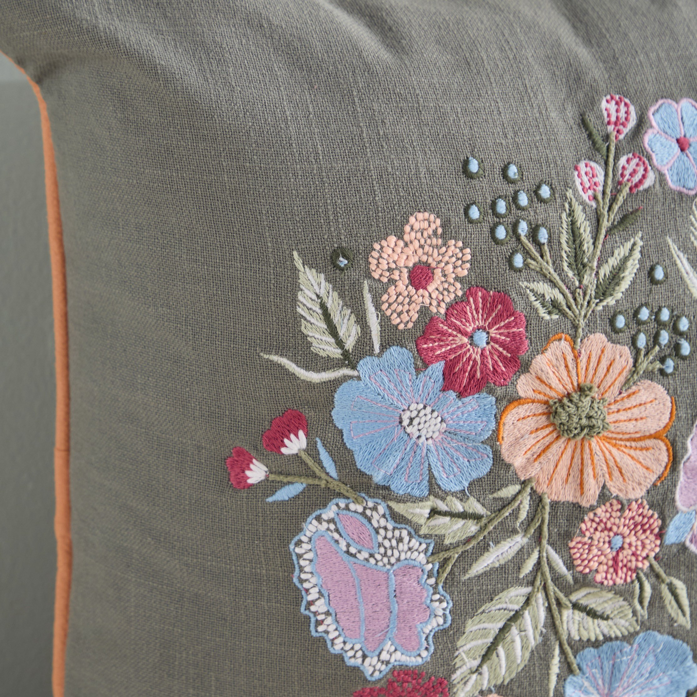 Kheoni Embroidered Filled Cushion - 50x50 cm-household-cushionsandthrows-filledcushions-decorativecushions-image-2