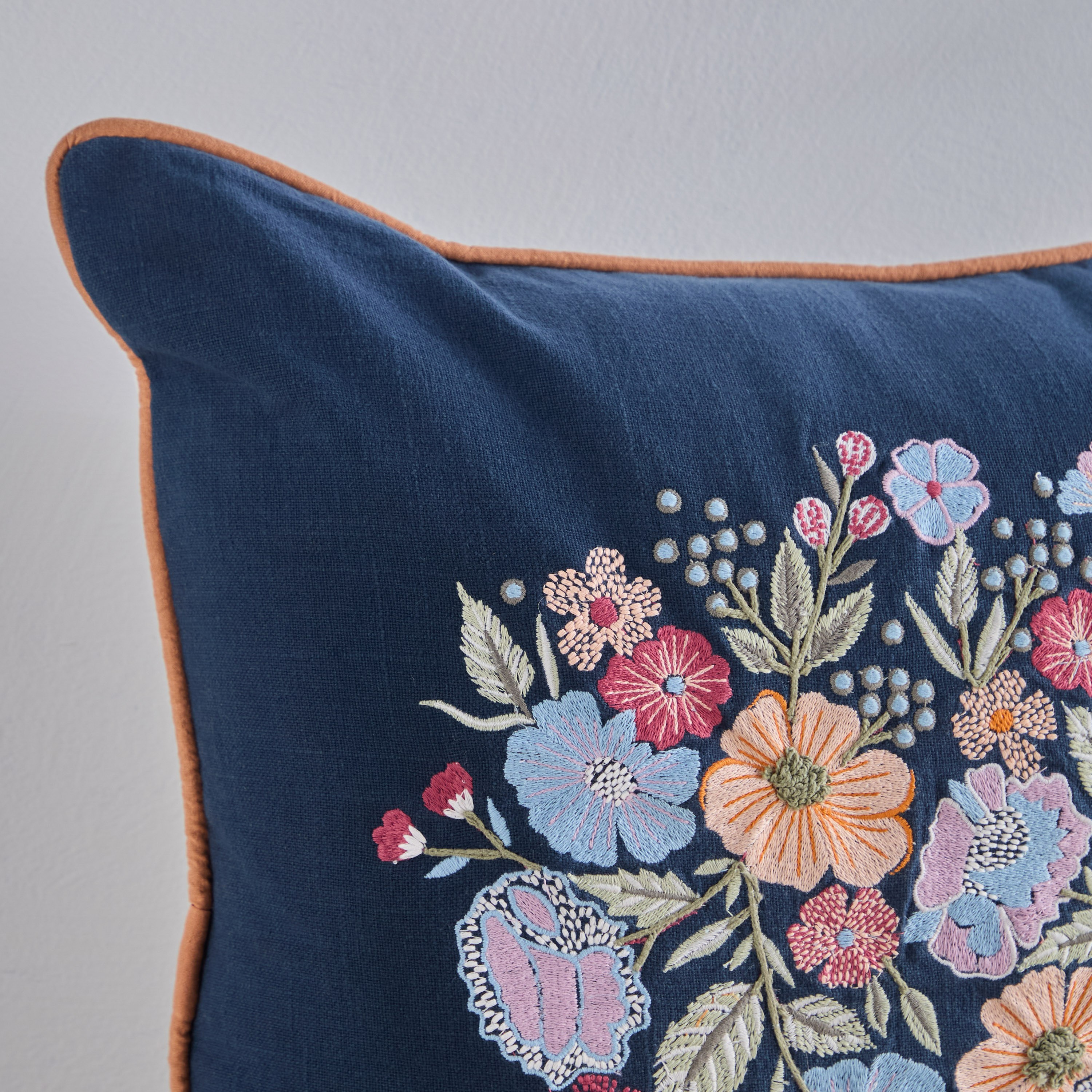 Kheoni Embroidered Filled Cushion - 50x50 cm-household-cushionsandthrows-filledcushions-decorativecushions-image-2