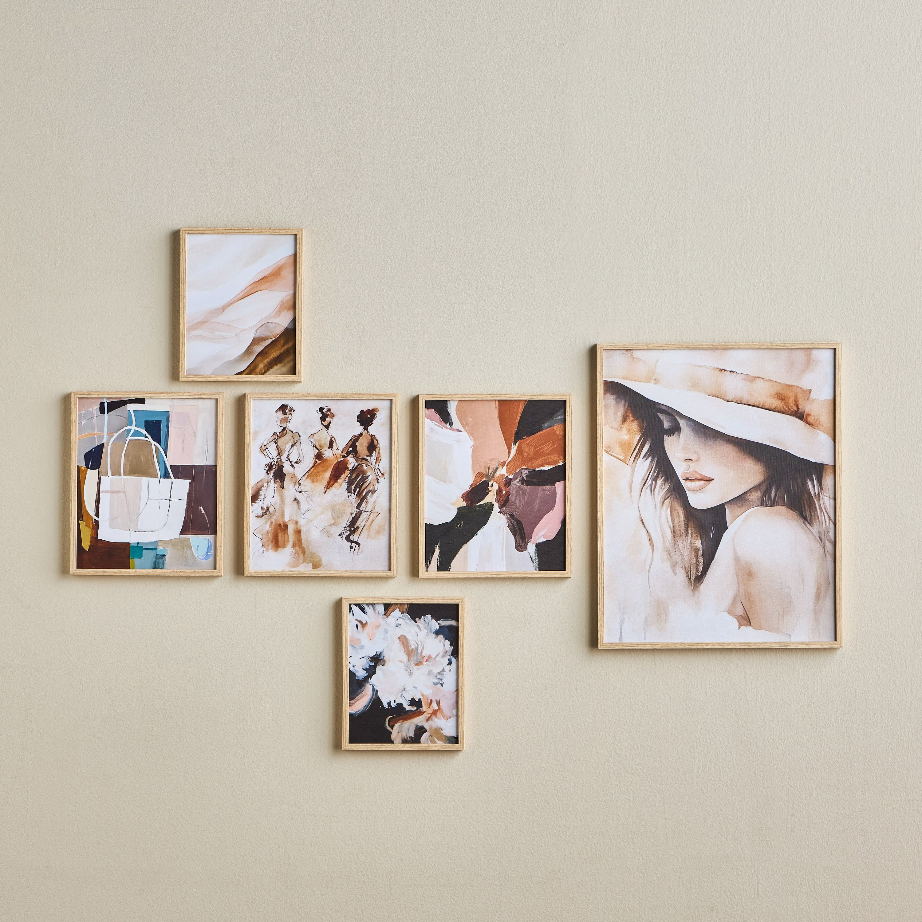 مجموعة لوحات فنية جدارية مؤطرة 6 قطع - شهلا-household-walldecorandmirrors-wallart-image-1
