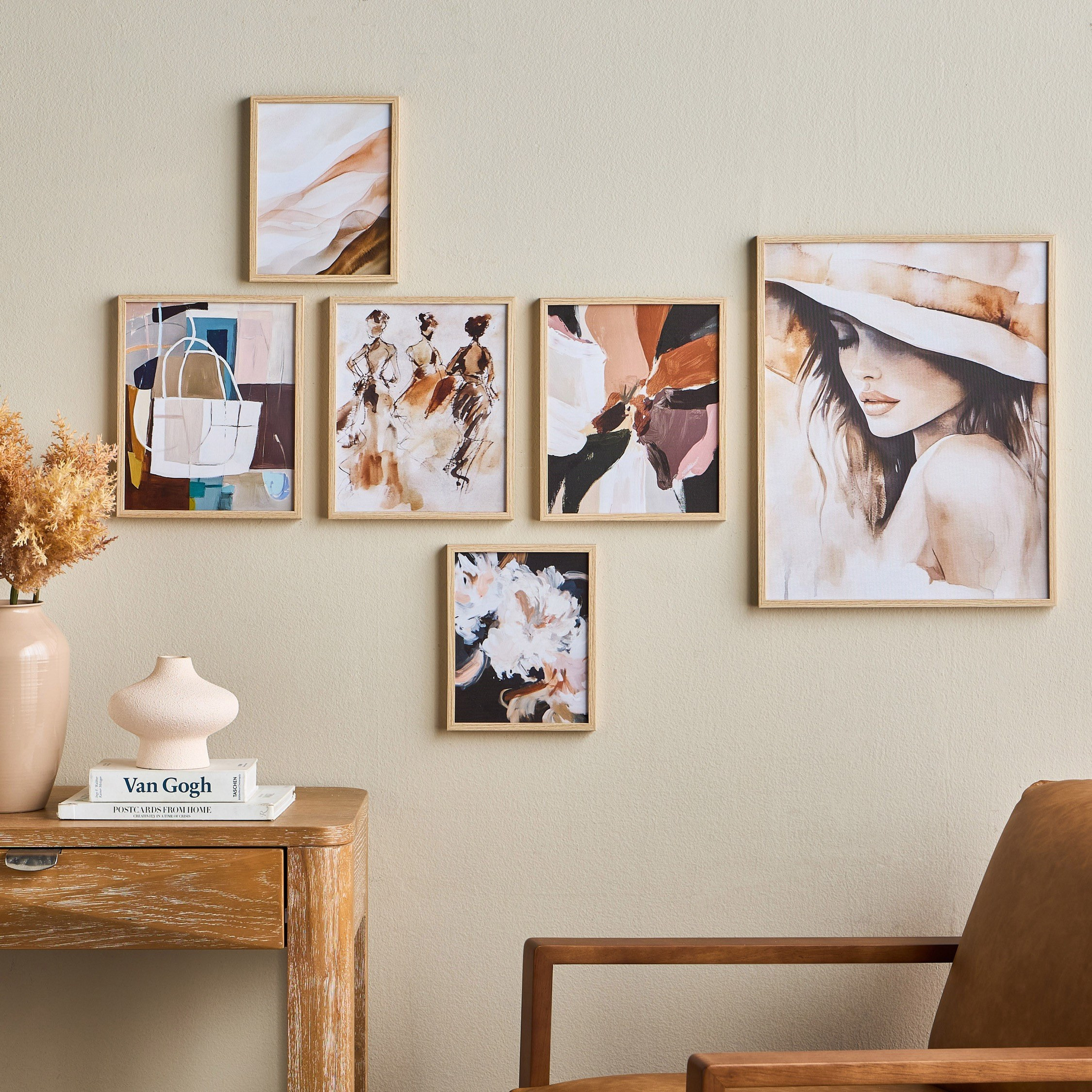 مجموعة لوحات فنية جدارية مؤطرة 6 قطع - شهلا-household-walldecorandmirrors-wallart-image-3