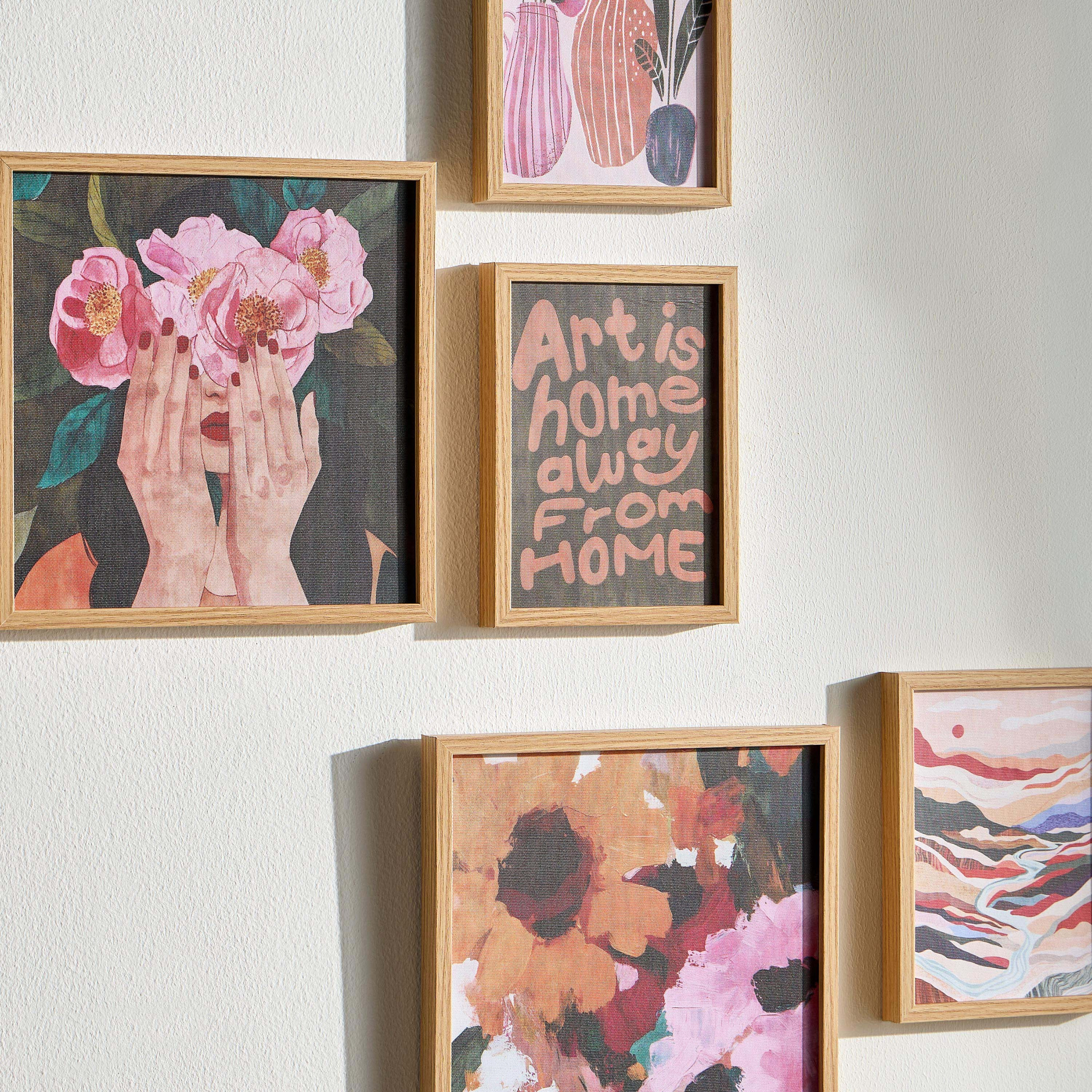 طقم زينة حائط مؤطرة من 5 قطع - نرجس-household-walldecorandmirrors-wallart-image-2