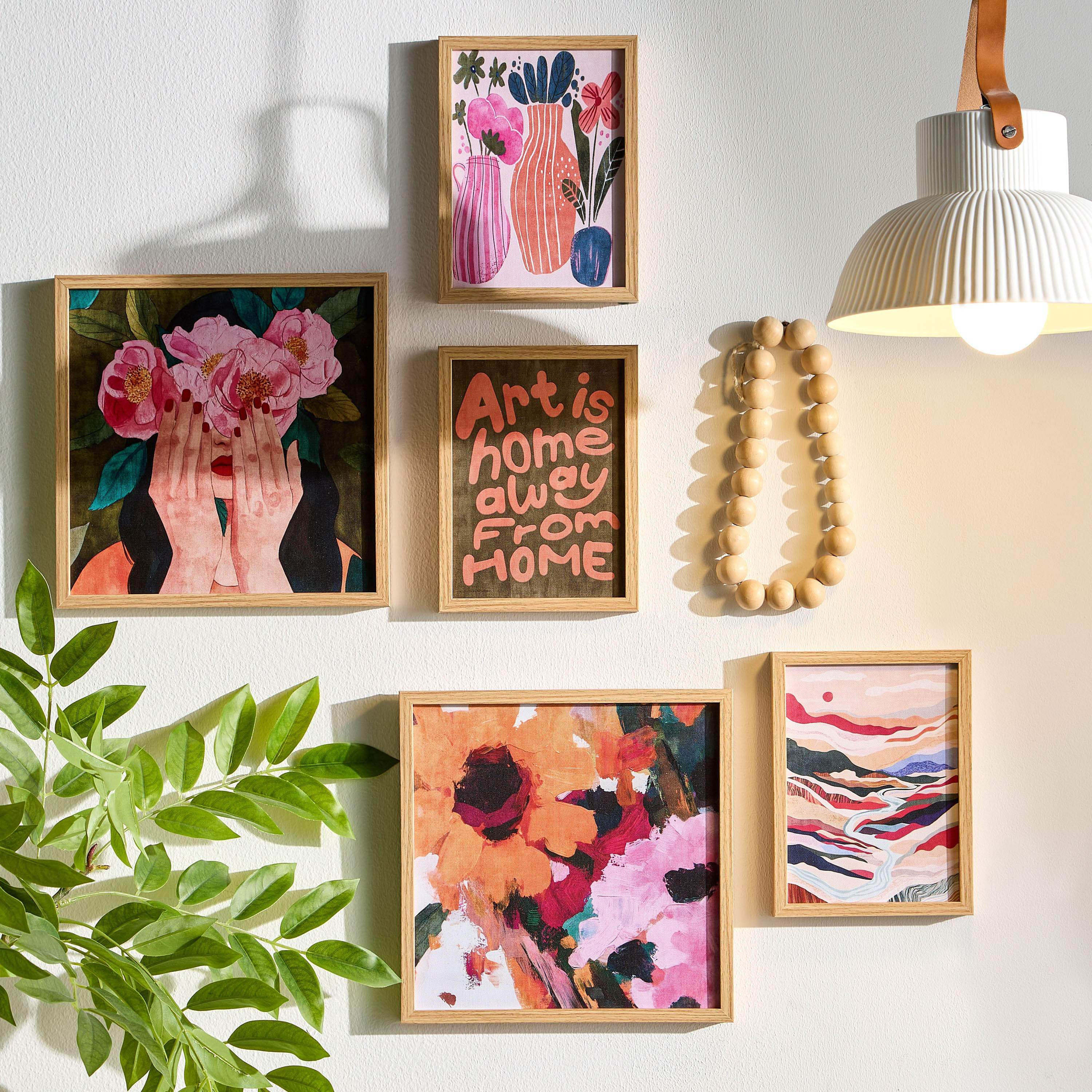 طقم زينة حائط مؤطرة من 5 قطع - نرجس-household-walldecorandmirrors-wallart-image-3