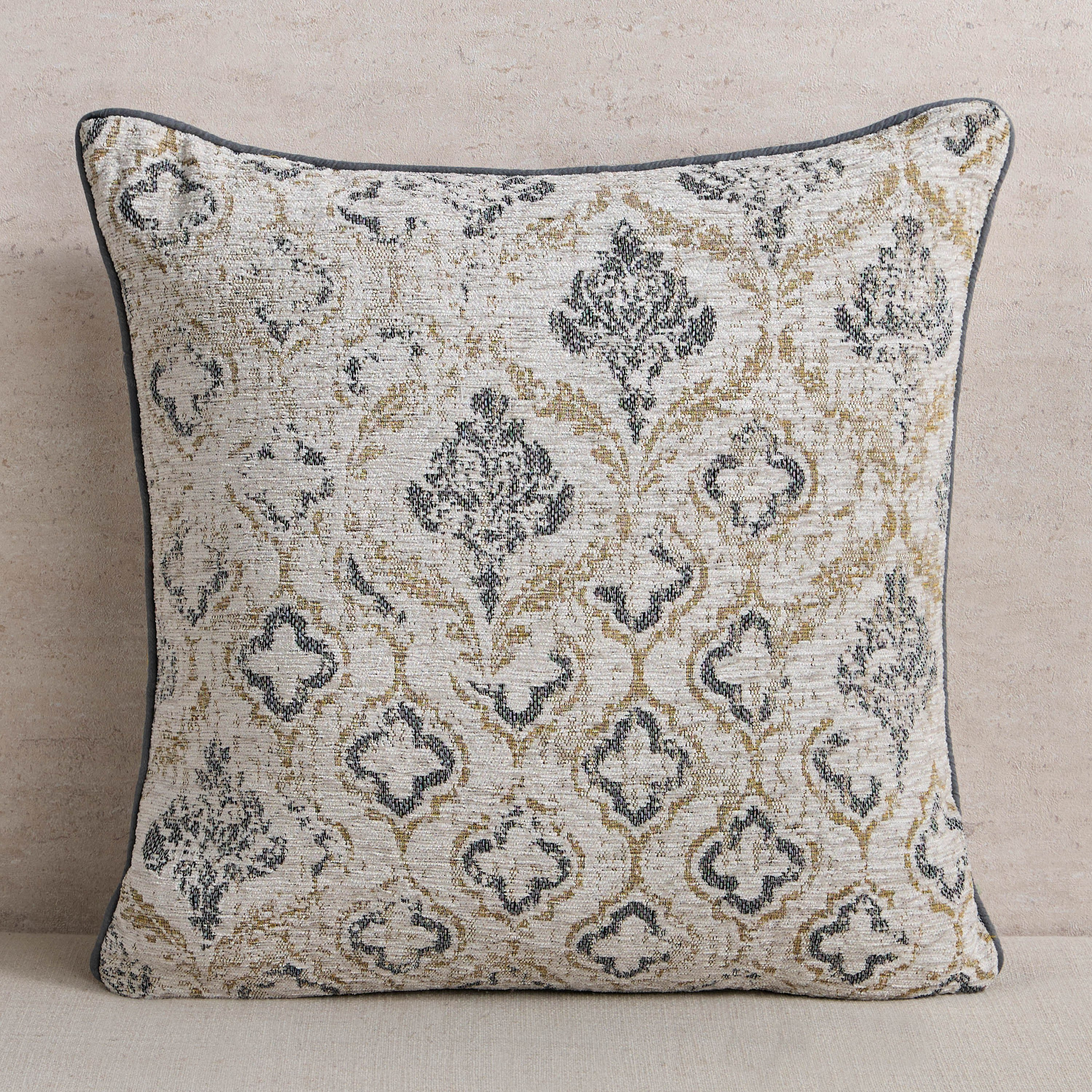 Daman Jacquard Filled Cushion - 50x50 cm-household-cushionsandthrows-filledcushions-decorativecushions-image-1