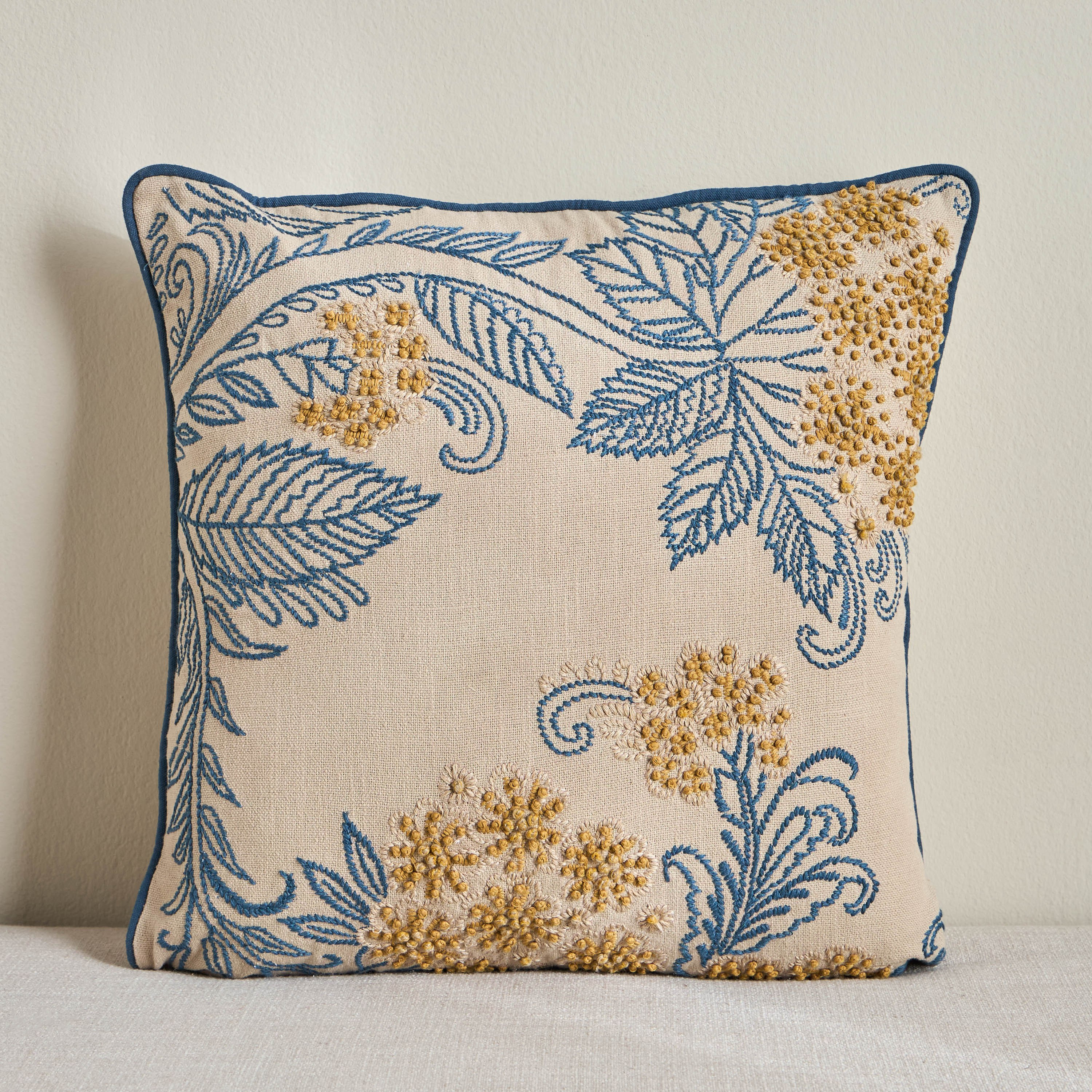 Iris Embroidered Cushion Cover - 50x50 cm-household-cushionsandthrows-cushioncovers-image-1