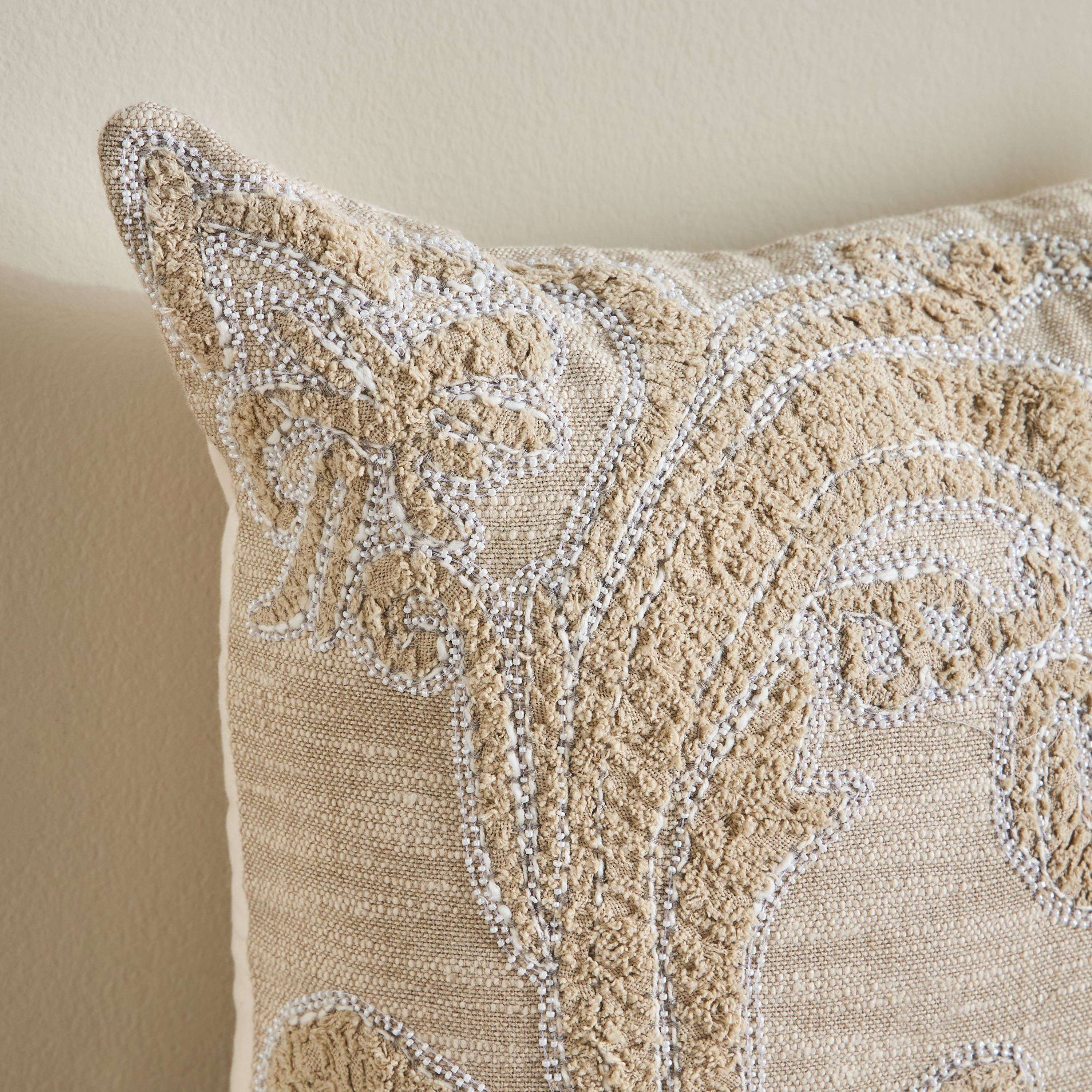 Paisley Chindi Embroidered Filled Cushion - 50x50 cm-household-cushionsandthrows-filledcushions-decorativecushions-image-2