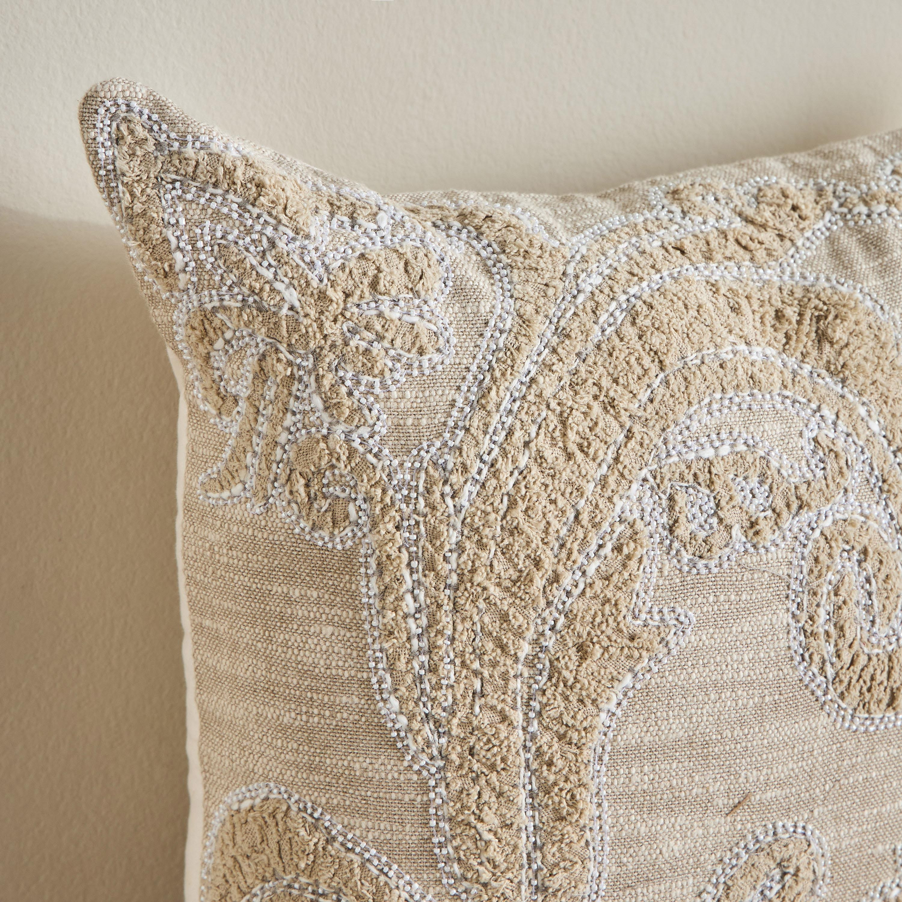 Paisley Chindi Embroidered Cushion Cover - 50x50 cm-household-cushionsandthrows-cushioncovers-image-2