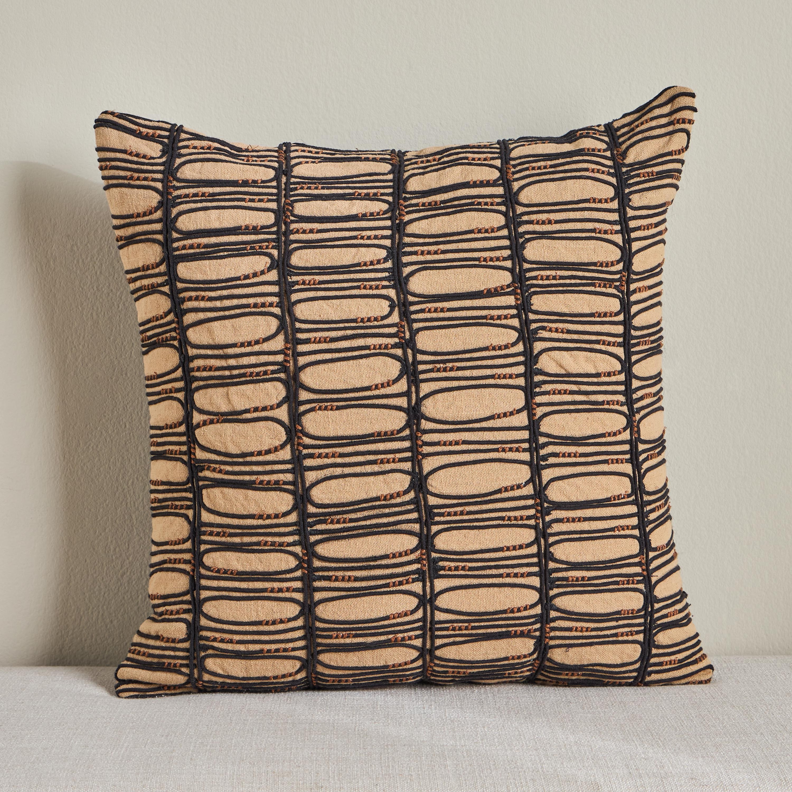 Braska Embroidered Filled Cushion - 50x50 cm-household-cushionsandthrows-filledcushions-decorativecushions-image-1