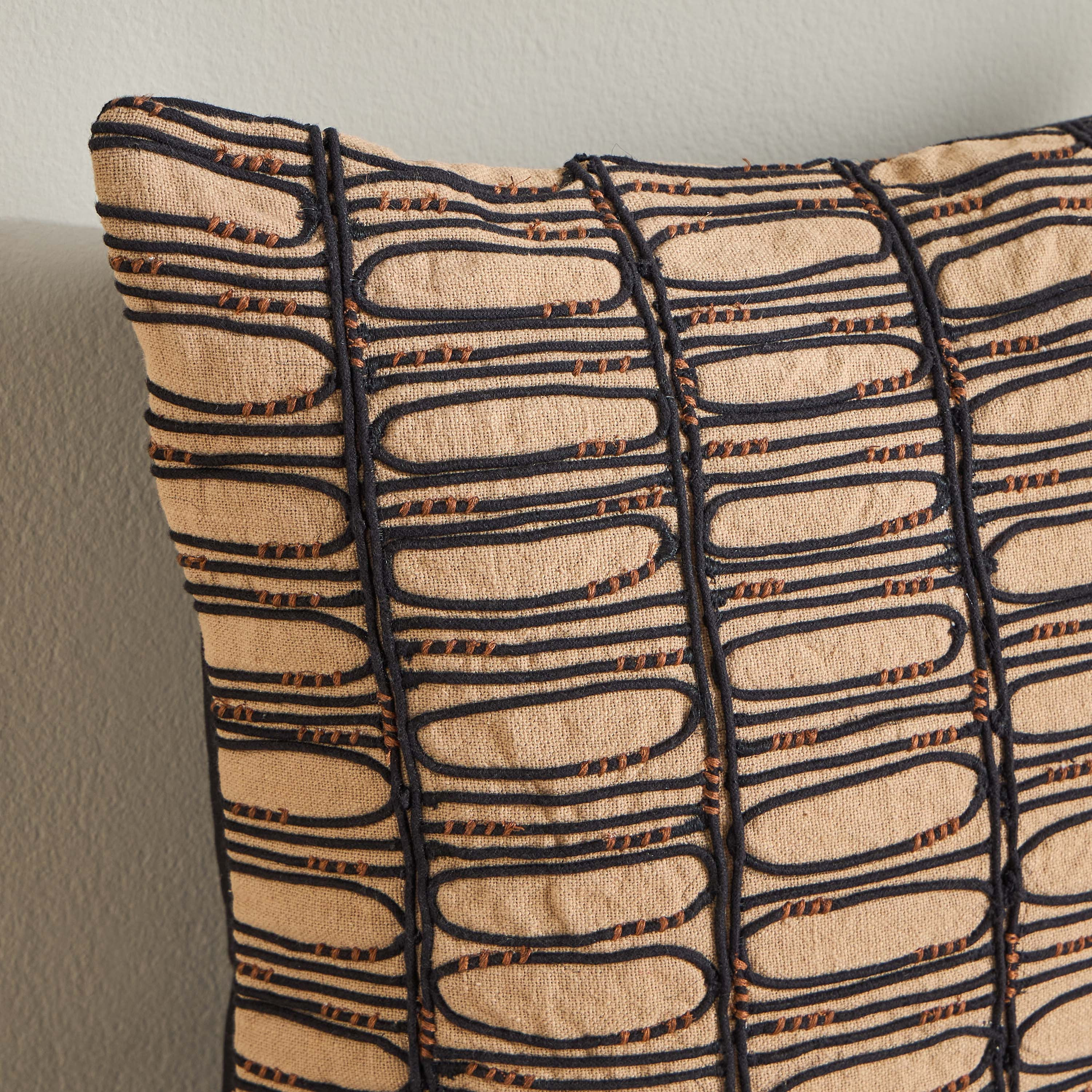 Braska Embroidered Filled Cushion - 50x50 cm-household-cushionsandthrows-filledcushions-decorativecushions-image-2