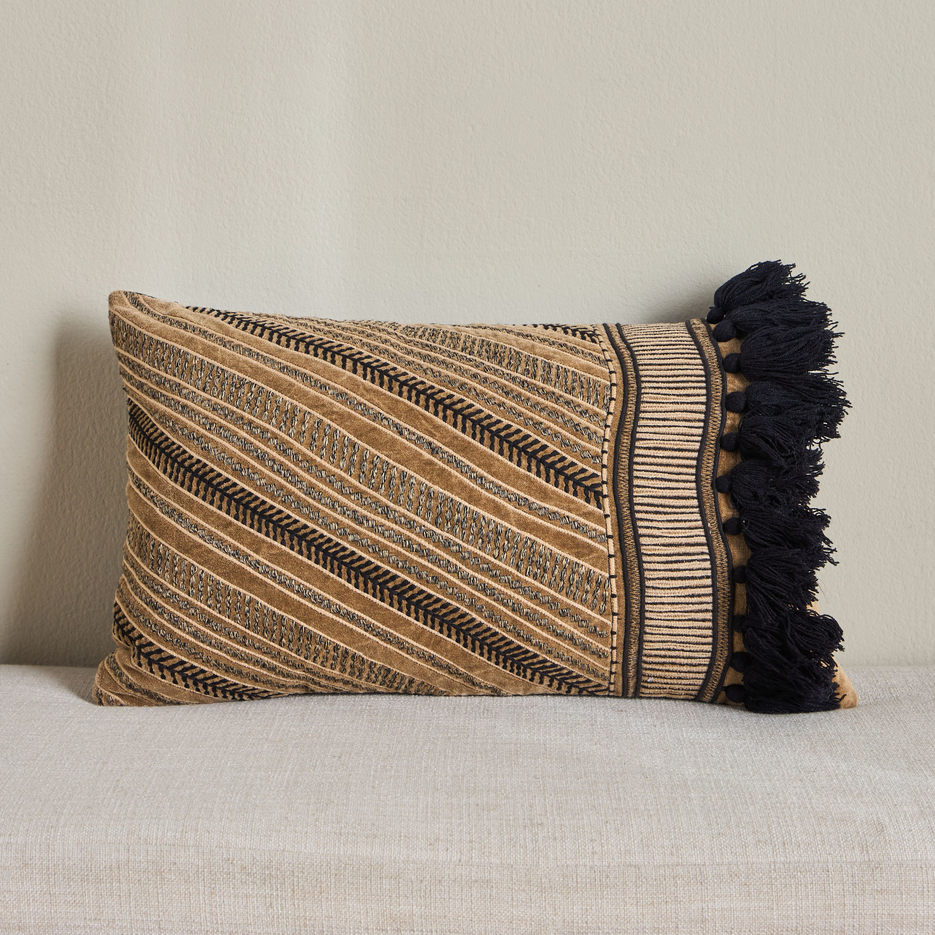 Braska Embroidered Filled Cushion- 30x50 cm-household-cushionsandthrows-filledcushions-decorativecushions-image-1