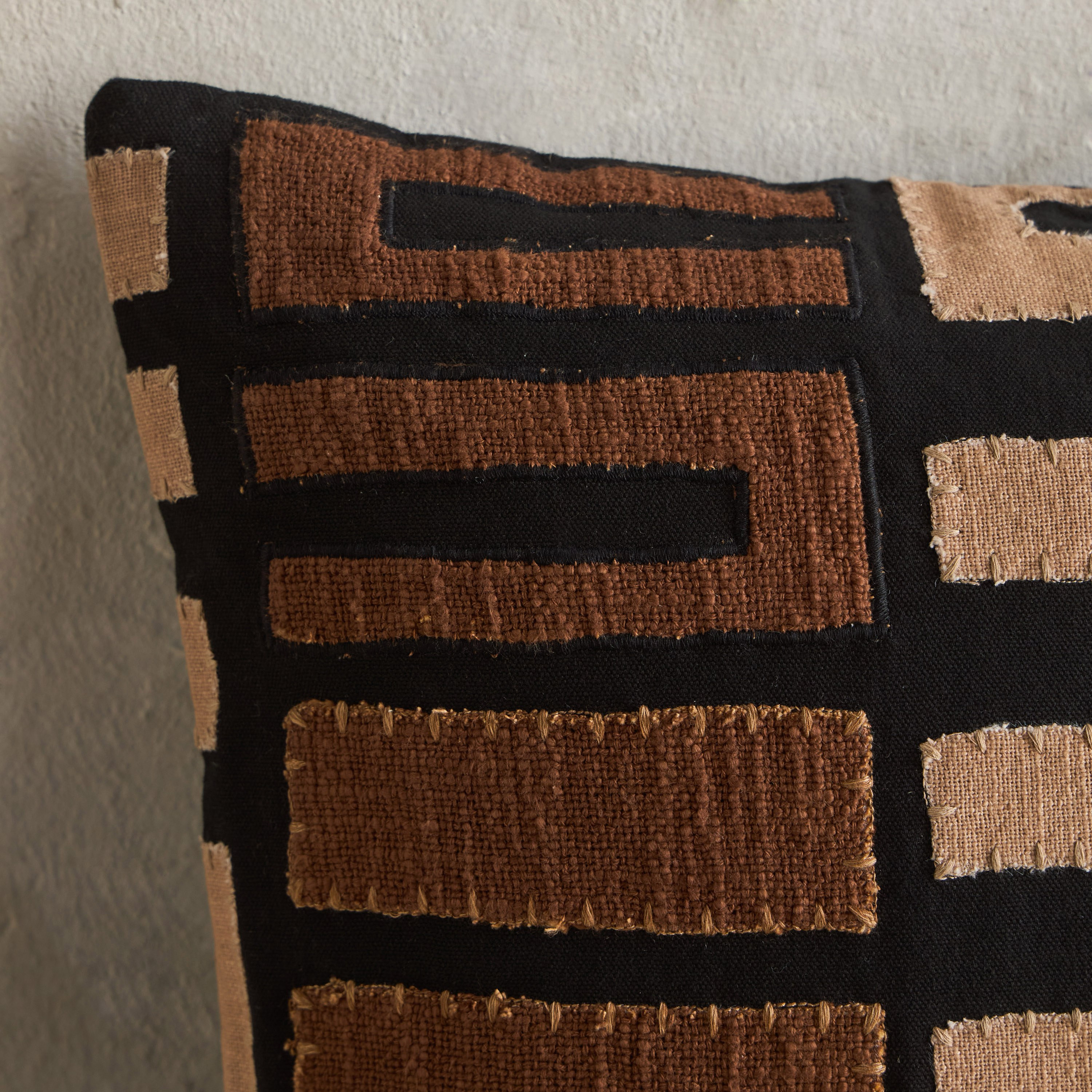Kuba Geometric Applique Cushion Cover - 50x50 cm-household-cushionsandthrows-cushioncovers-image-2