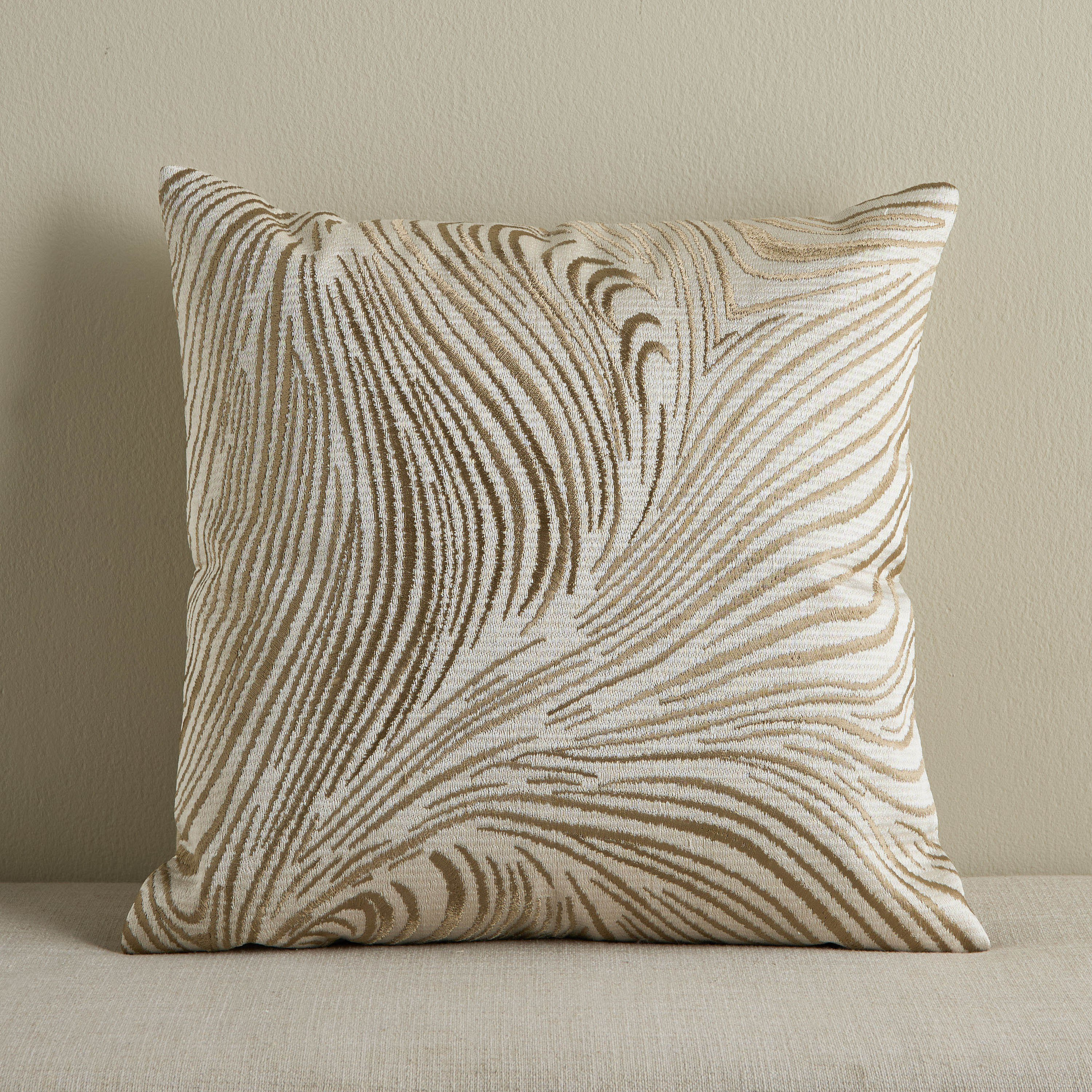 Winter Hakuba Wave Embroidered Filled Cushion - 50x50 cm-household-cushionsandthrows-filledcushions-decorativecushions-image-2