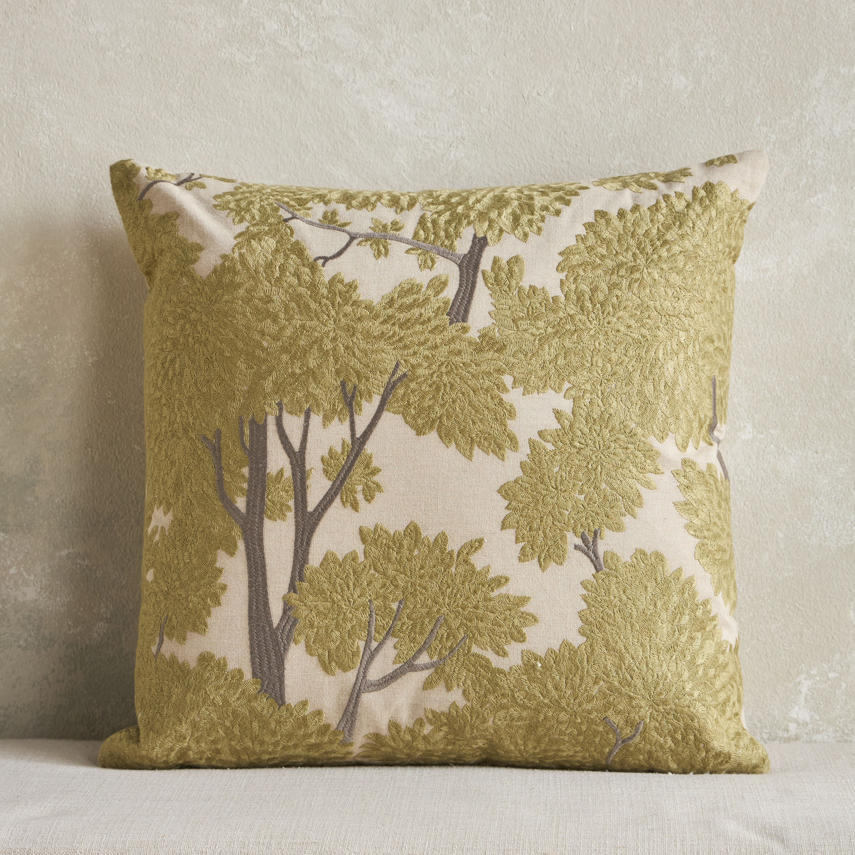 Meadow Landscape Embroidered Filled Cushion - 50x50 cm-household-cushionsandthrows-filledcushions-decorativecushions-image-1