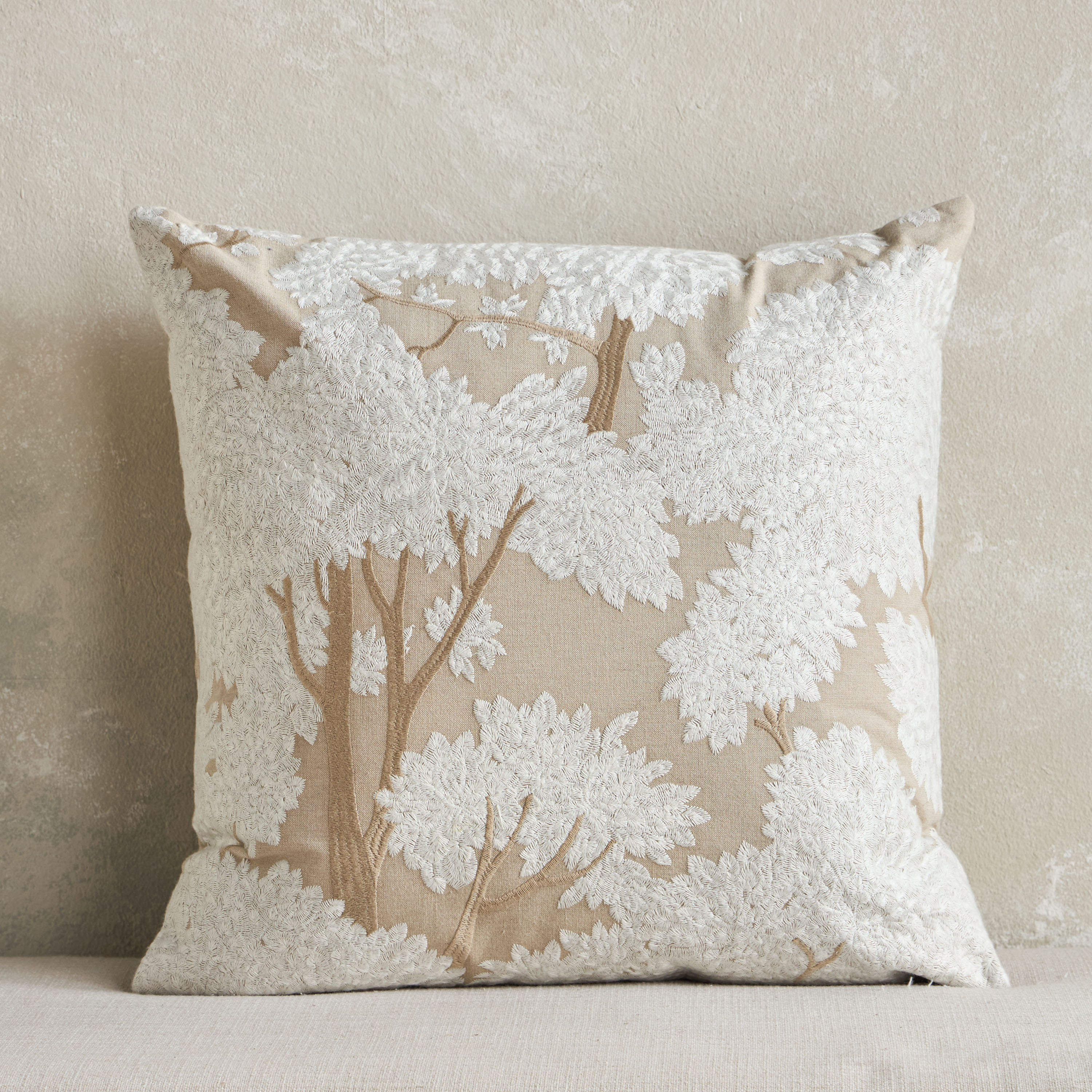 Meadow Landscape Embroidered Filled Cushion - 50x50 cm-household-cushionsandthrows-filledcushions-decorativecushions-image-1