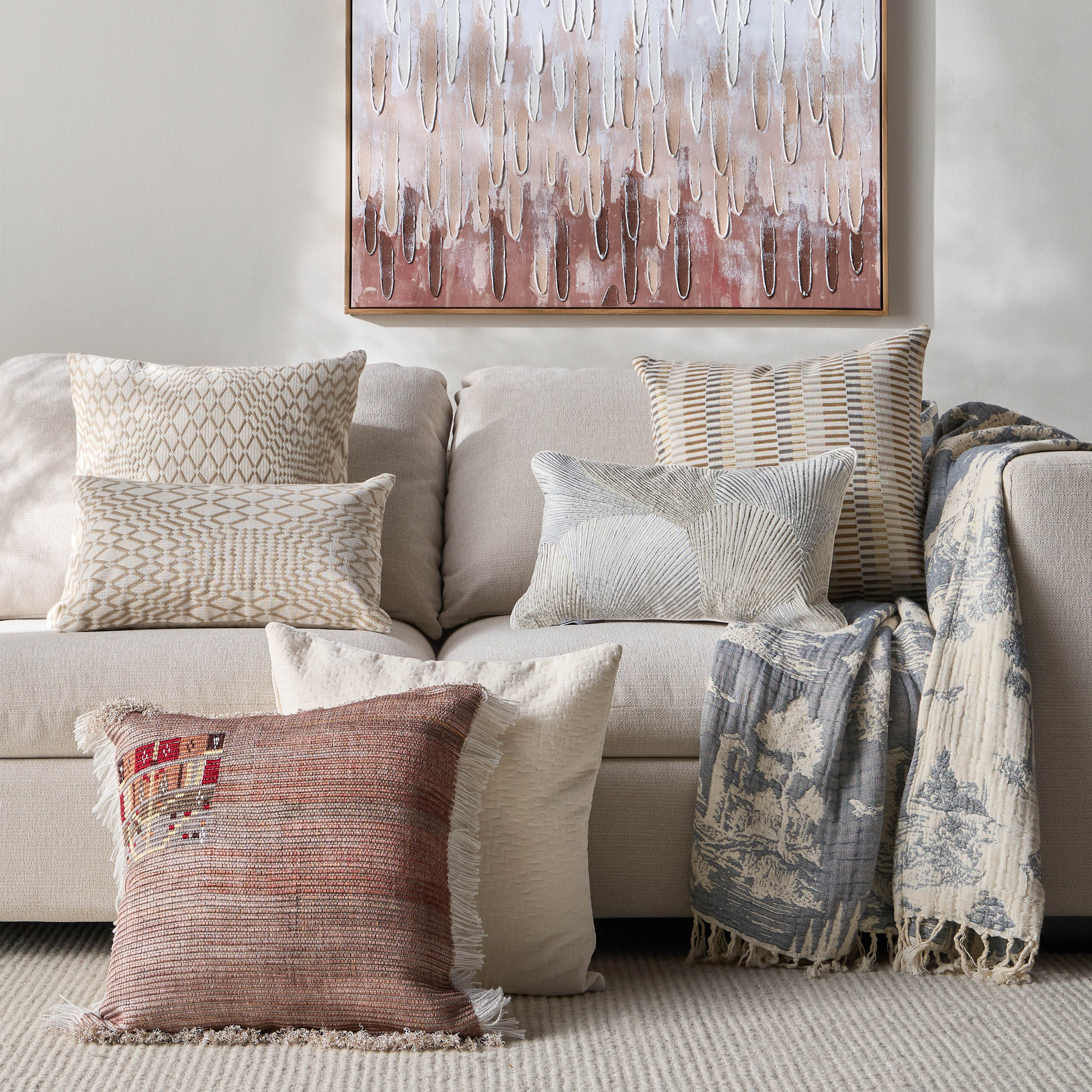Glam Geo Embroidered Filled Cushion - 30x50 cm-household-cushionsandthrows-filledcushions-decorativecushions-image-4