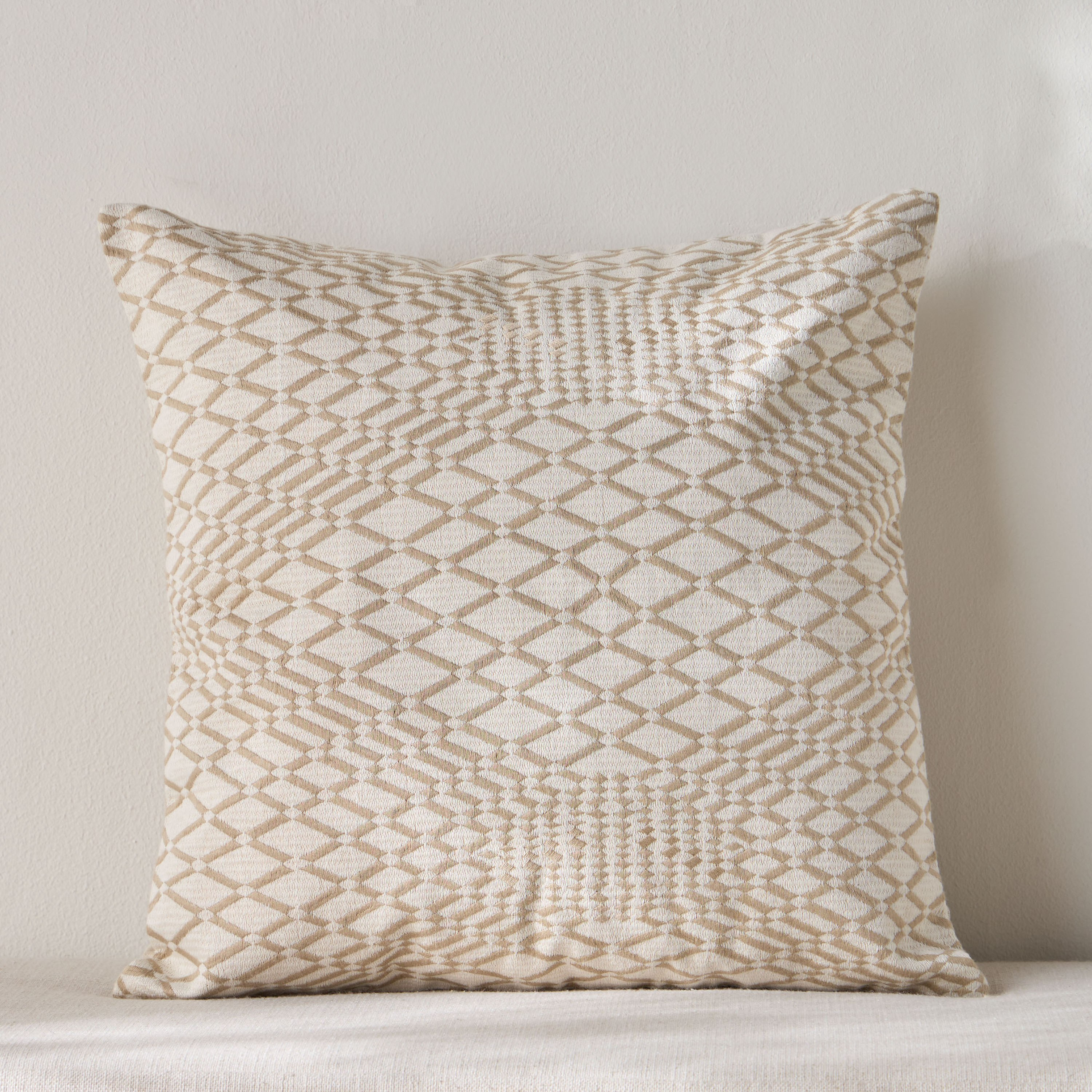 Glam Geo Embroidered Filled Cushion - 50x50 cm