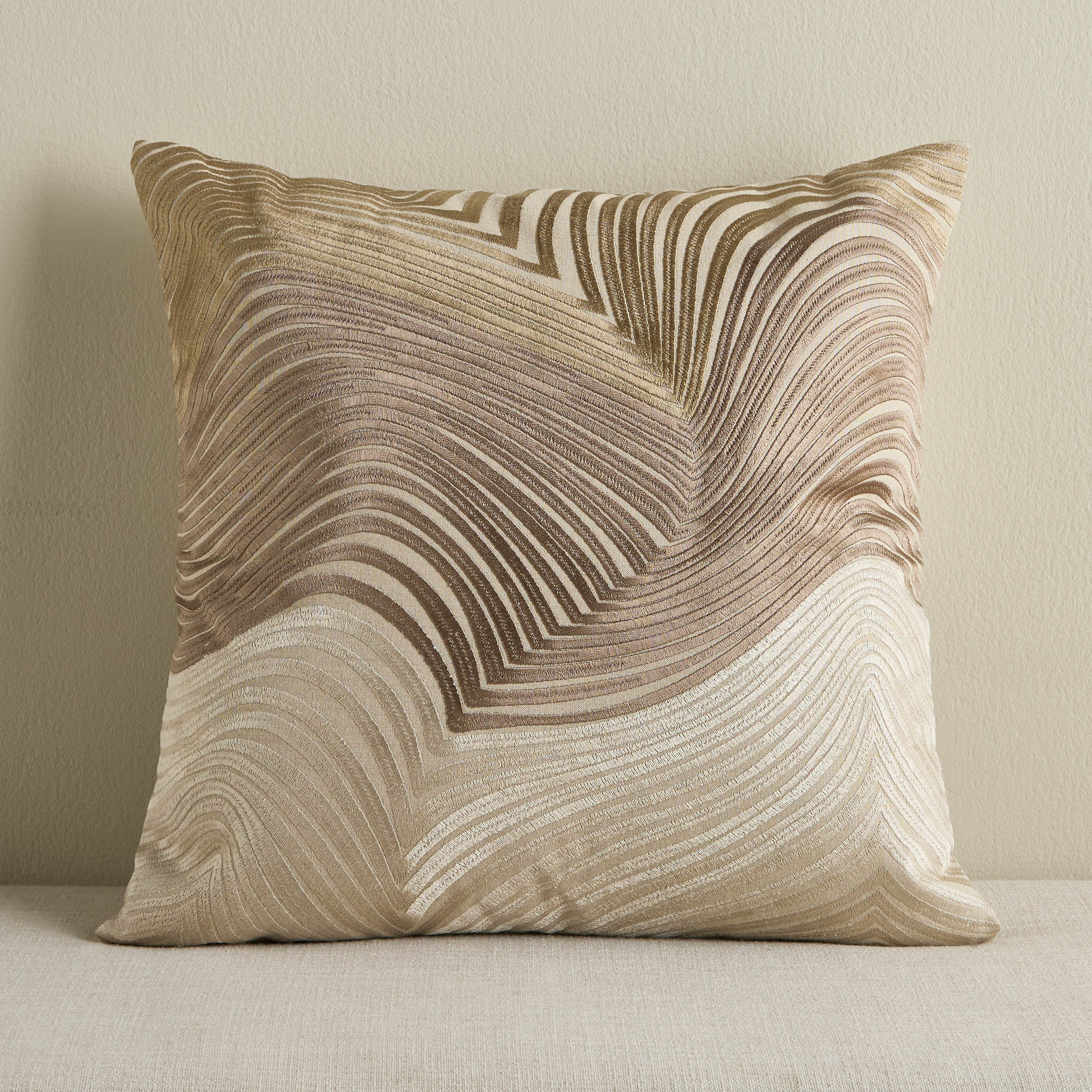 Winter Posad Wave Embroidered Filled Cushion - 50x50 cm-household-cushionsandthrows-filledcushions-decorativecushions-image-1
