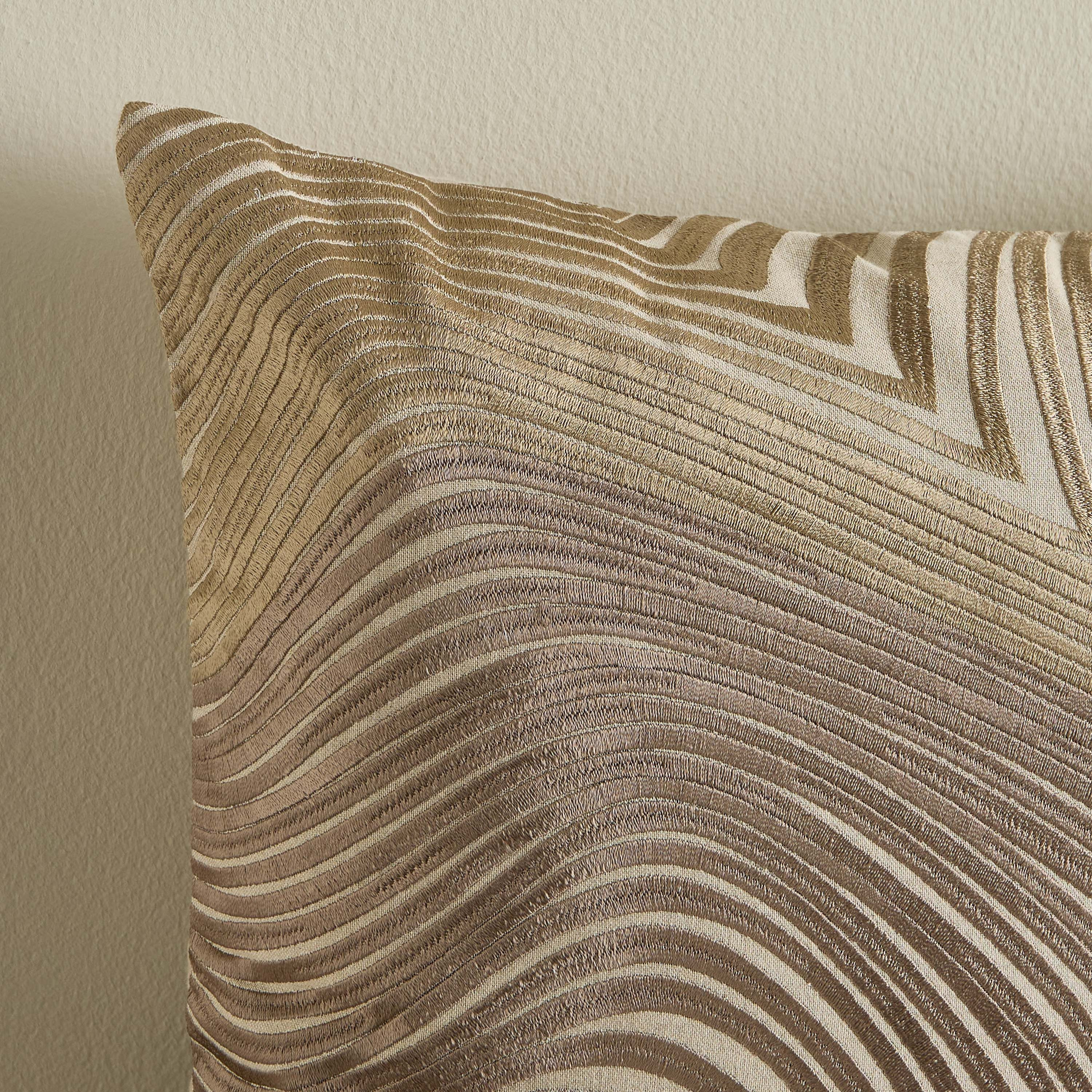 Winter Posad Wave Embroidered Filled Cushion - 50x50 cm-household-cushionsandthrows-filledcushions-decorativecushions-image-2