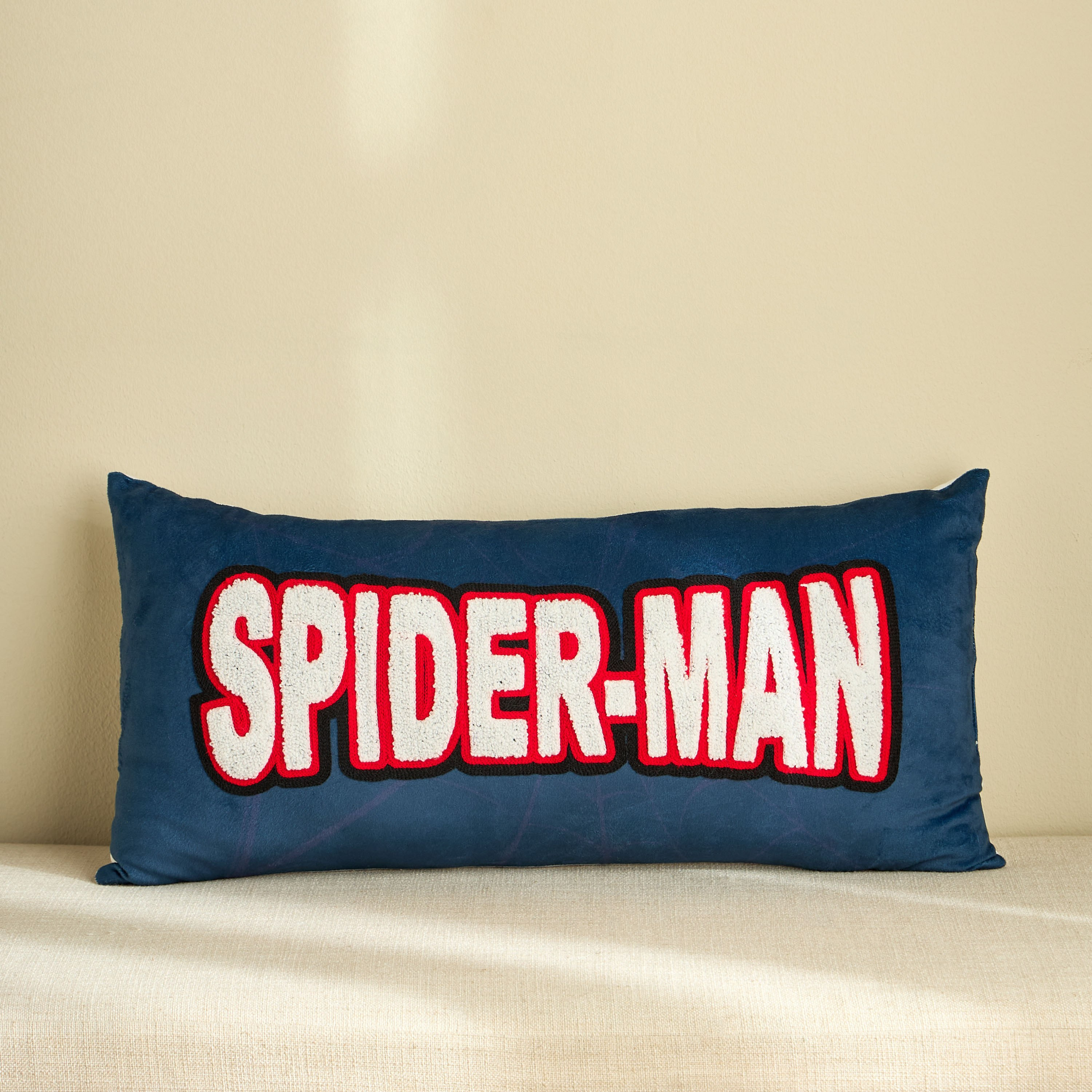 Spiderman Amazing Embroidered Mink Filled Cushion - 30x60 cm