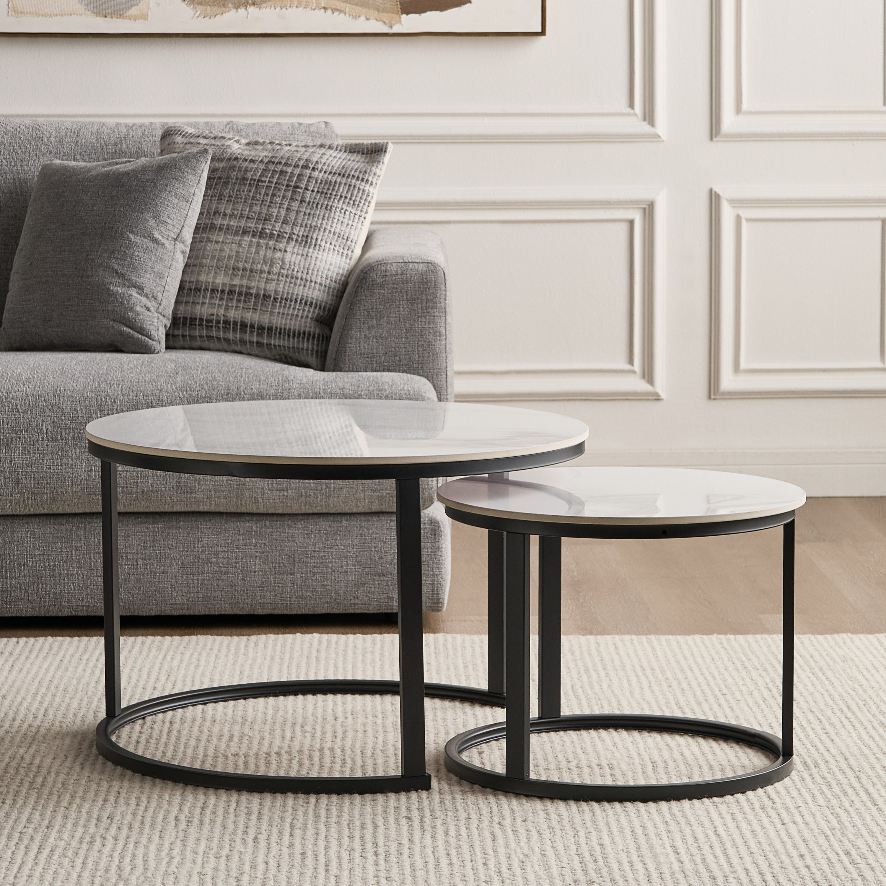 طقم طاولة قهوة بسطح سيراميك قطعتين - ديون-furniture-livingroom-coffeetables-image-1