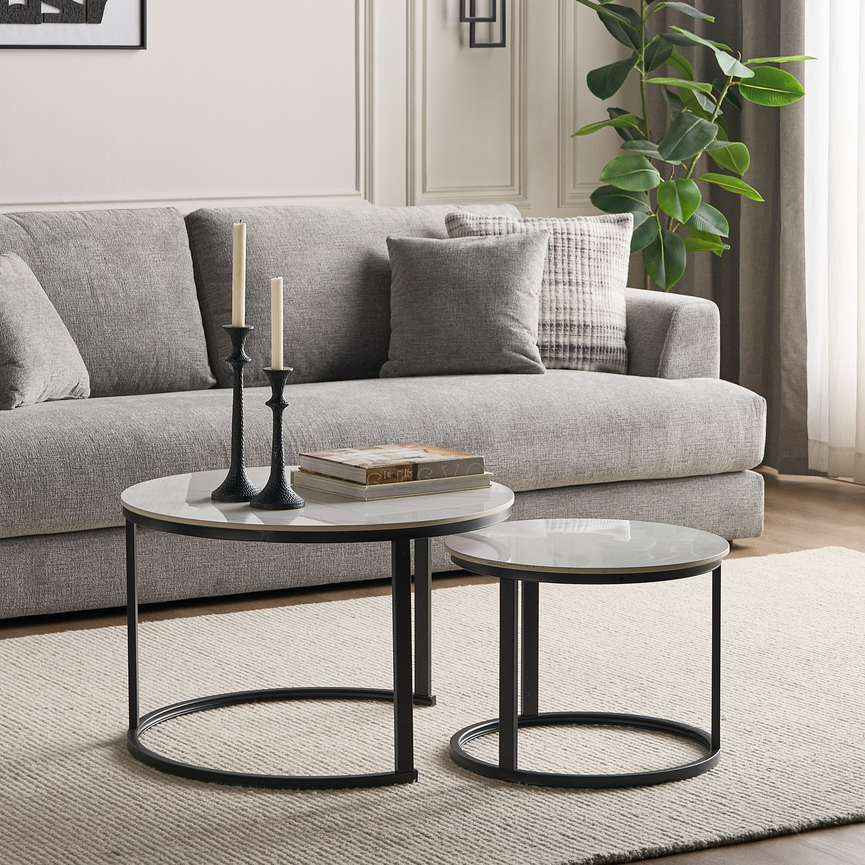طقم طاولة قهوة بسطح سيراميك قطعتين - ديون-furniture-livingroom-coffeetables-image-5