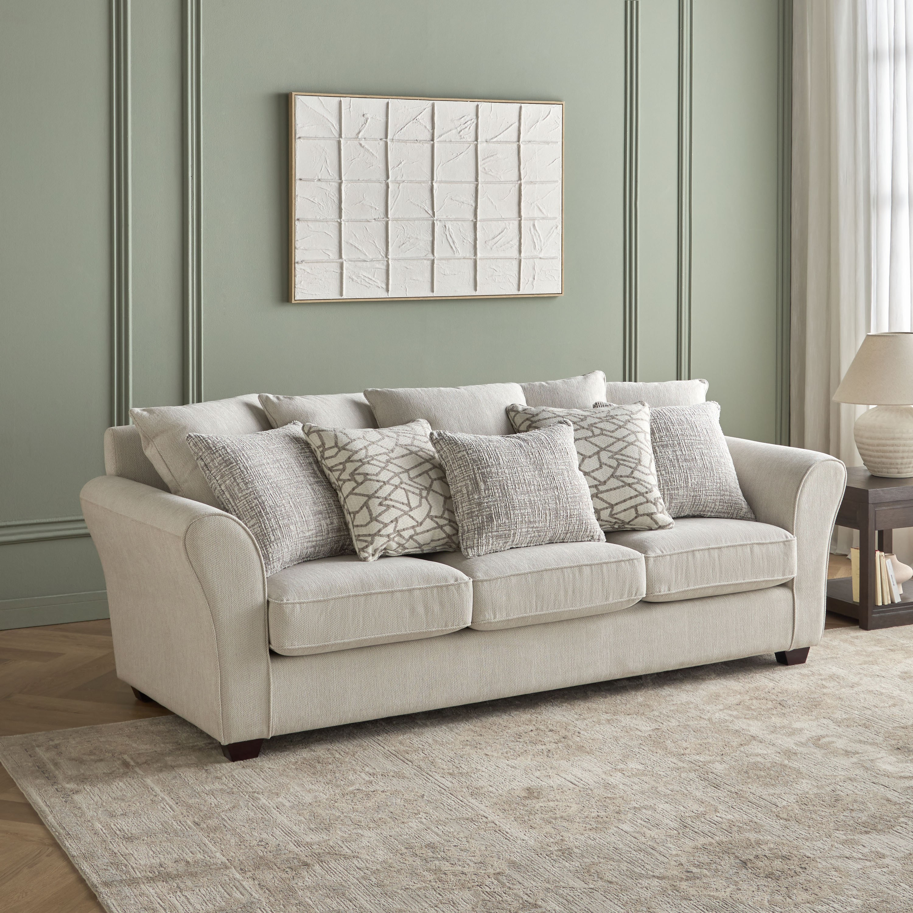 Brayoni 3-Seater Fabric Sofa