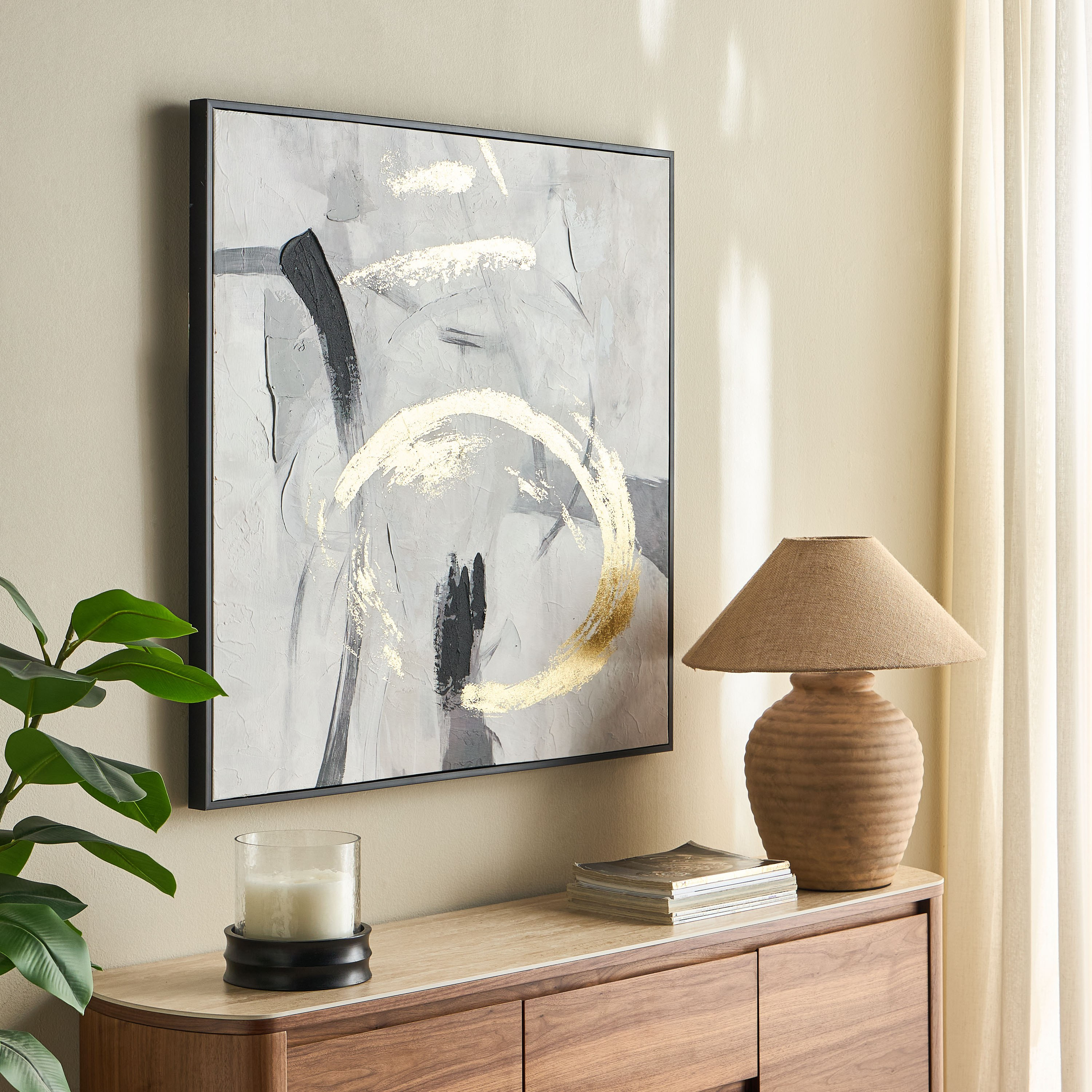 زينة حائط كانفاس مؤطرة - كايترين - 100×100 سم-household-walldecorandmirrors-wallart-image-4