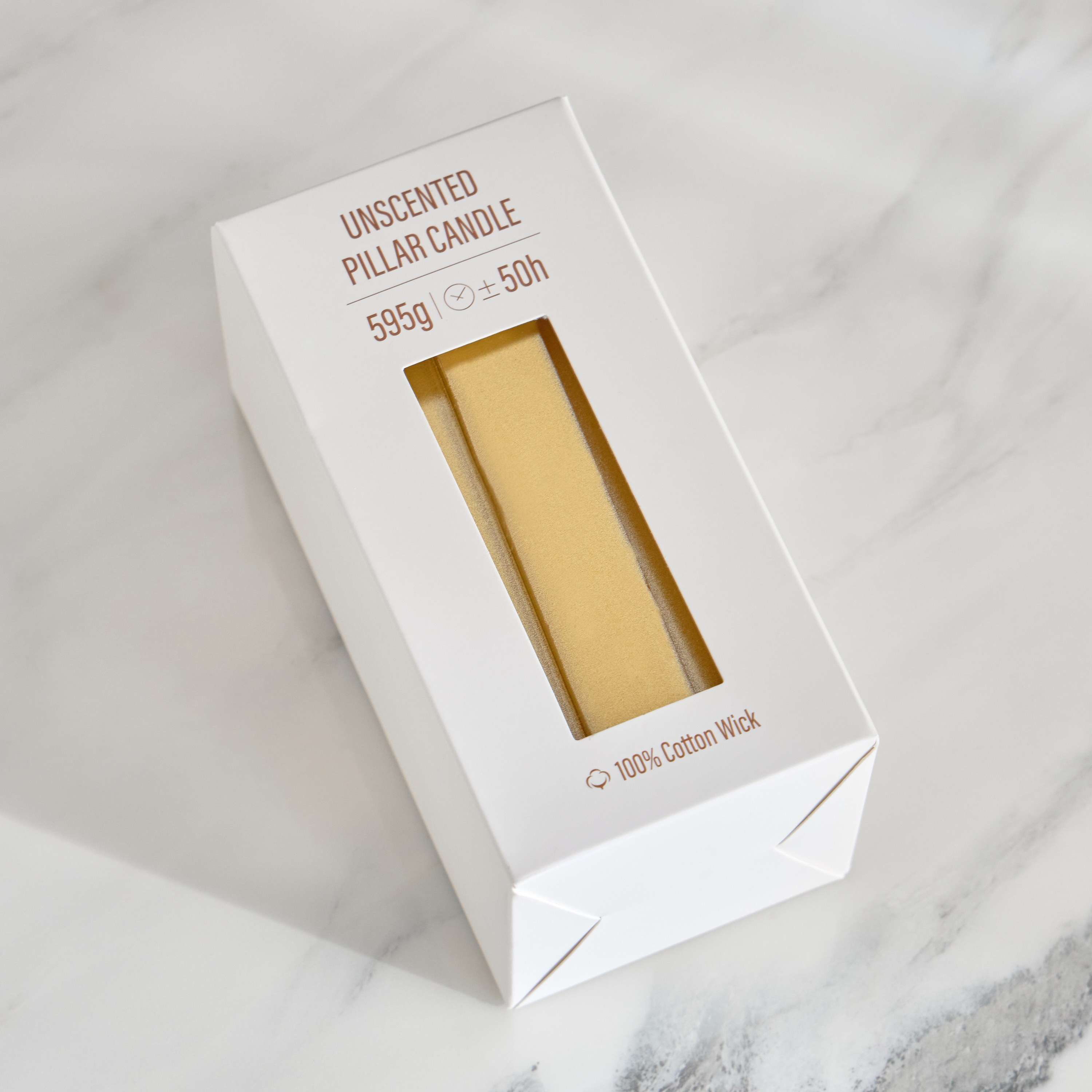 Geometric Unscented Pillar Candle - 50 h-household-homefragrance-candles-image-1
