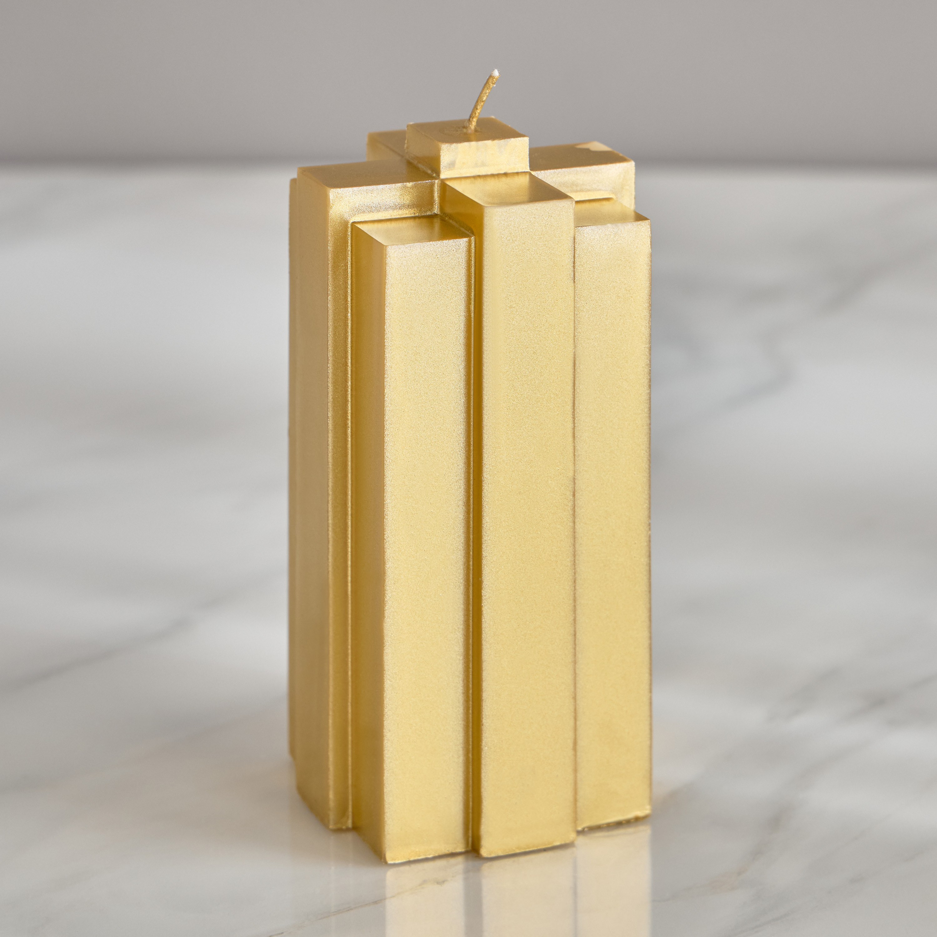 Geometric Unscented Pillar Candle - 50 h-household-homefragrance-candles-image-2