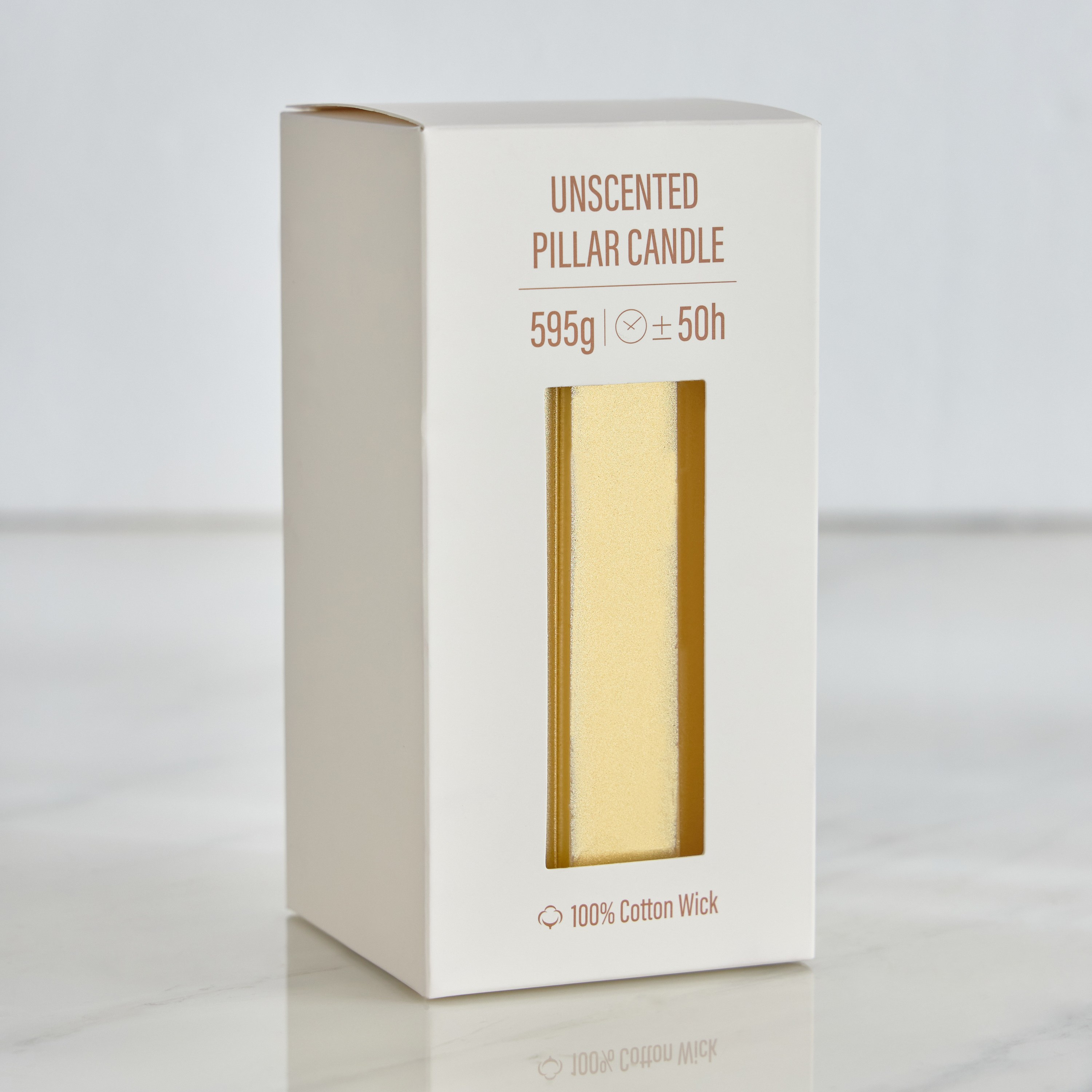 Geometric Unscented Pillar Candle - 50 h-household-homefragrance-candles-image-5
