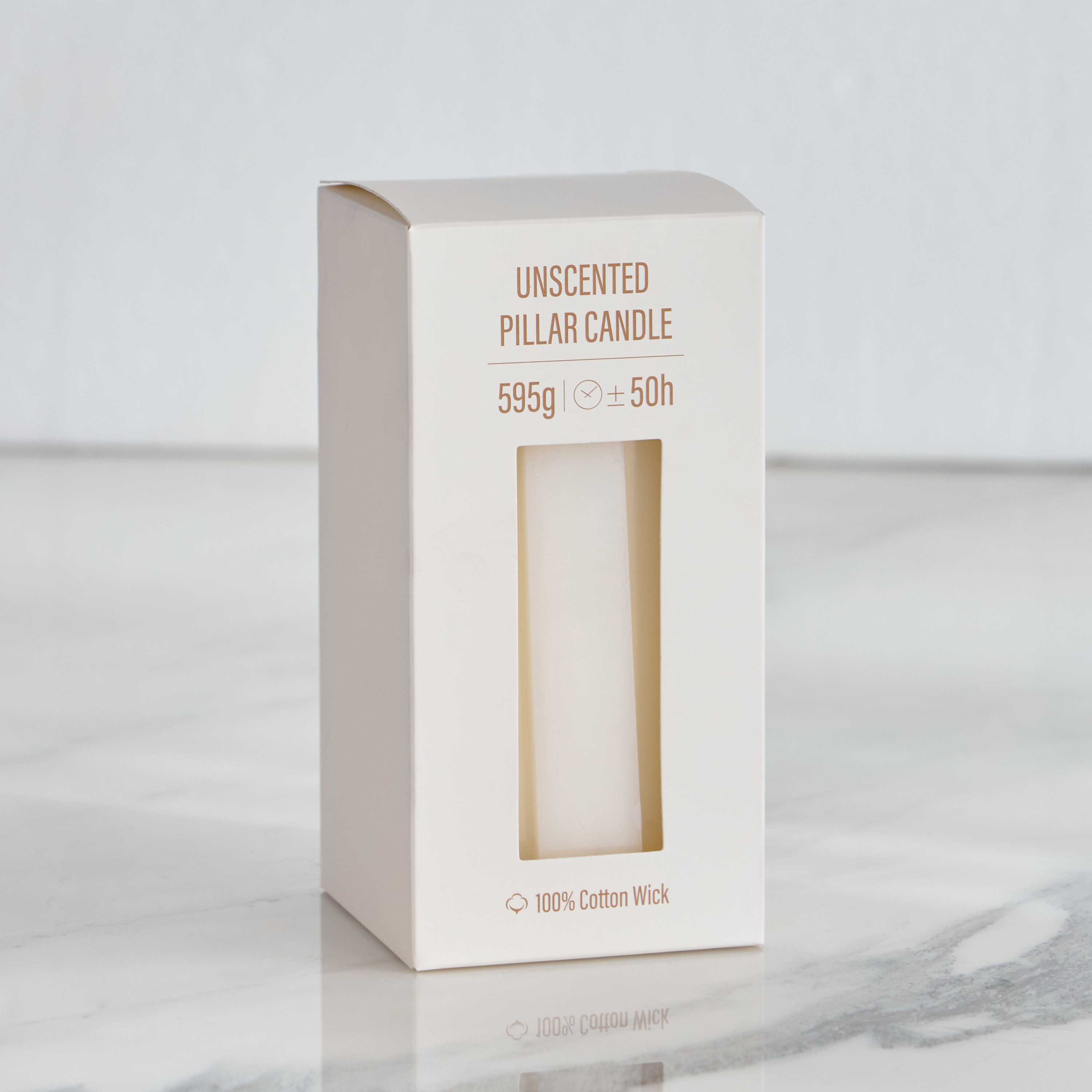 Geometric Unscented Pillar Candle - 50 h-household-homefragrance-candles-image-5