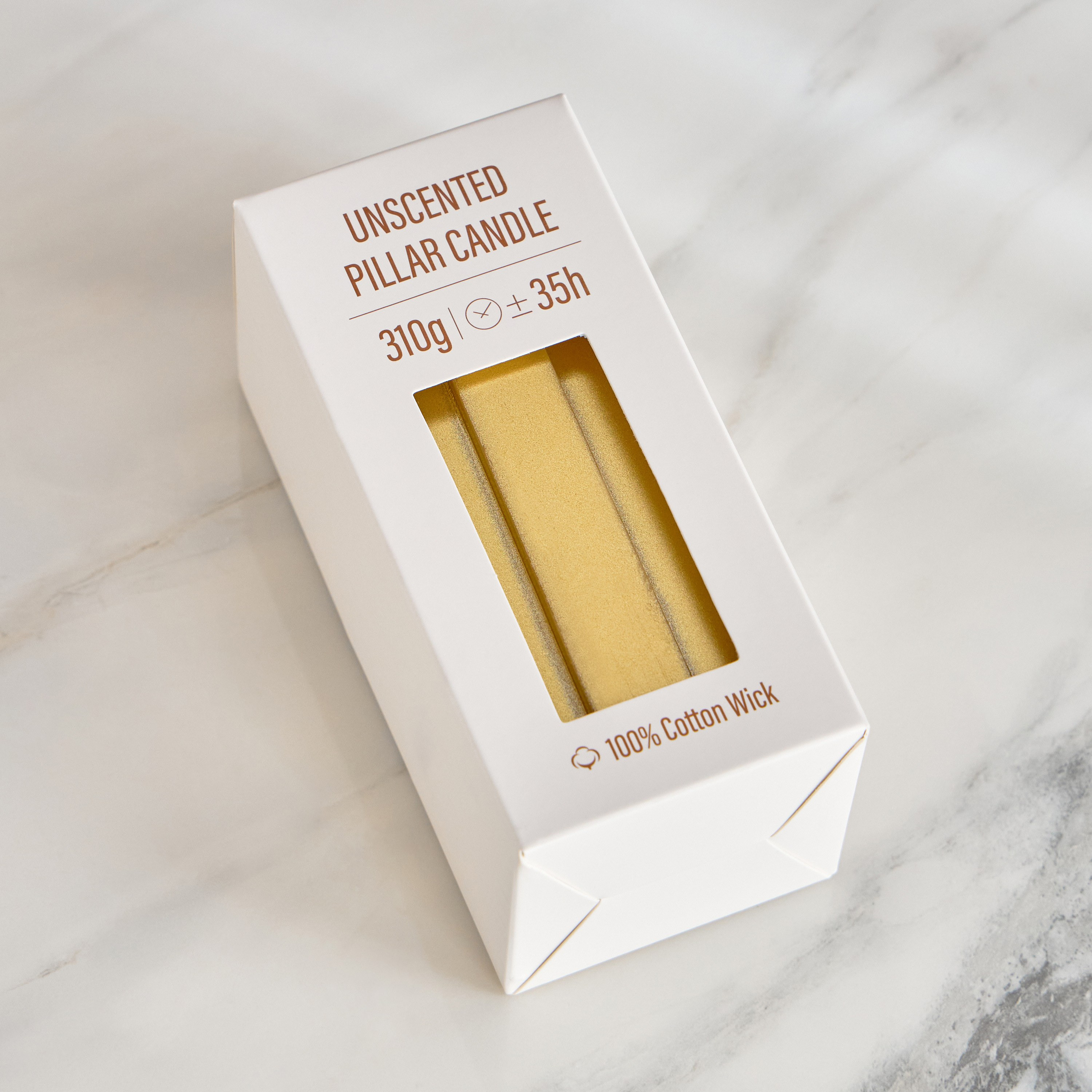 Geometric Unscented Pillar Candle - 35 h-household-homefragrance-candles-image-1