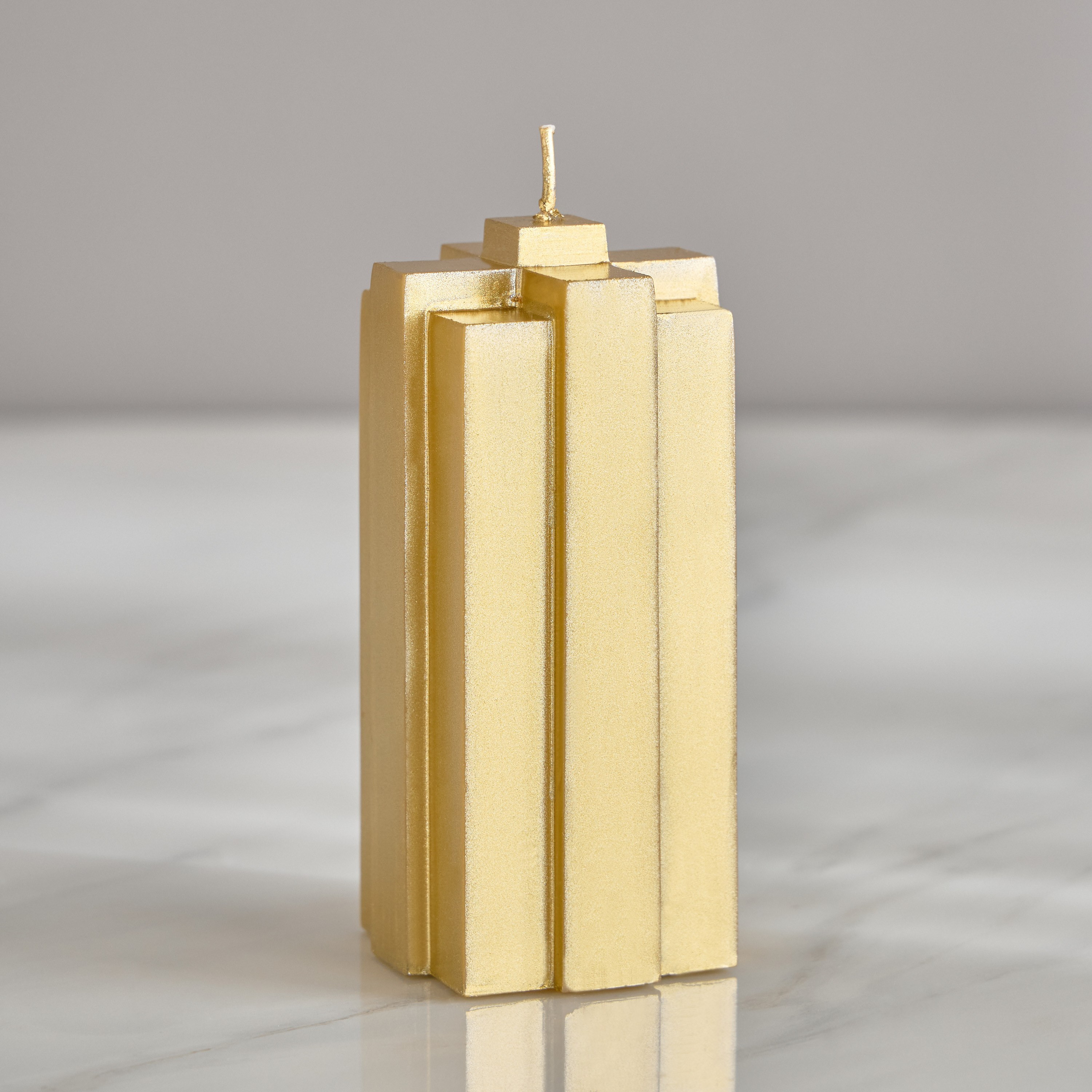 Geometric Unscented Pillar Candle - 35 h-household-homefragrance-candles-image-2