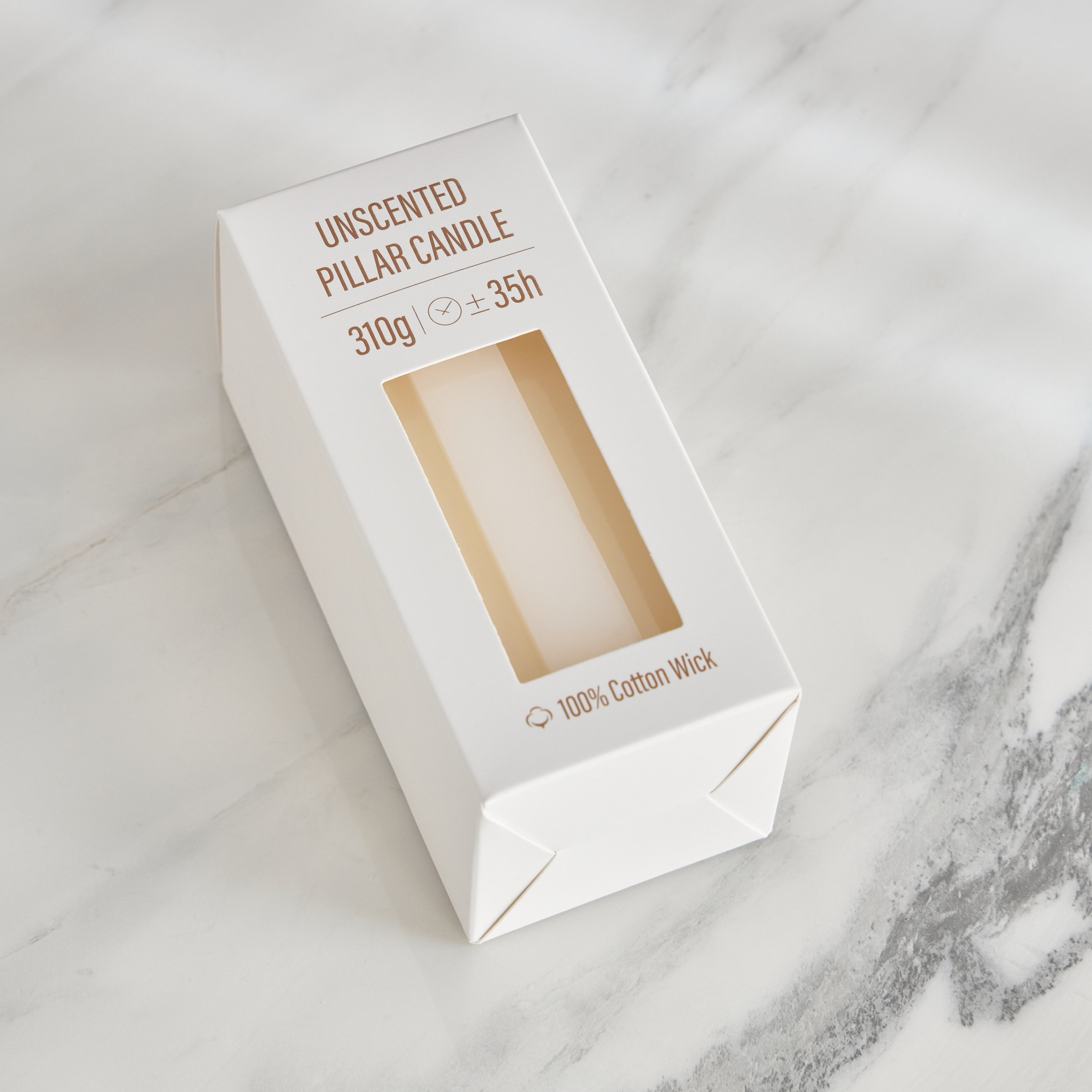 Geometric Unscented Pillar Candle - 35 h-household-homefragrance-candles-image-1
