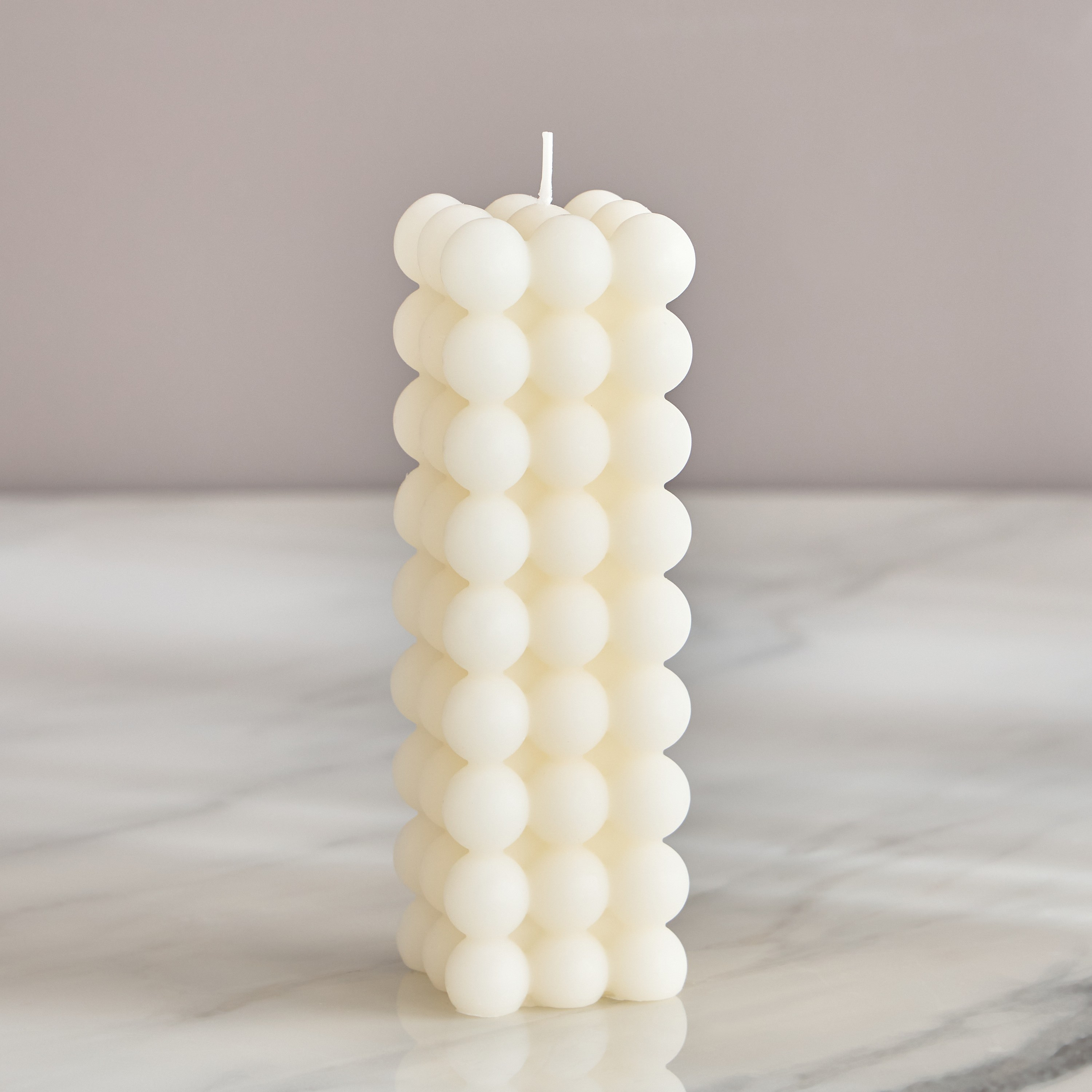 Bubbles Unscented Pillar Candle - 35 h-household-homefragrance-candles-image-2
