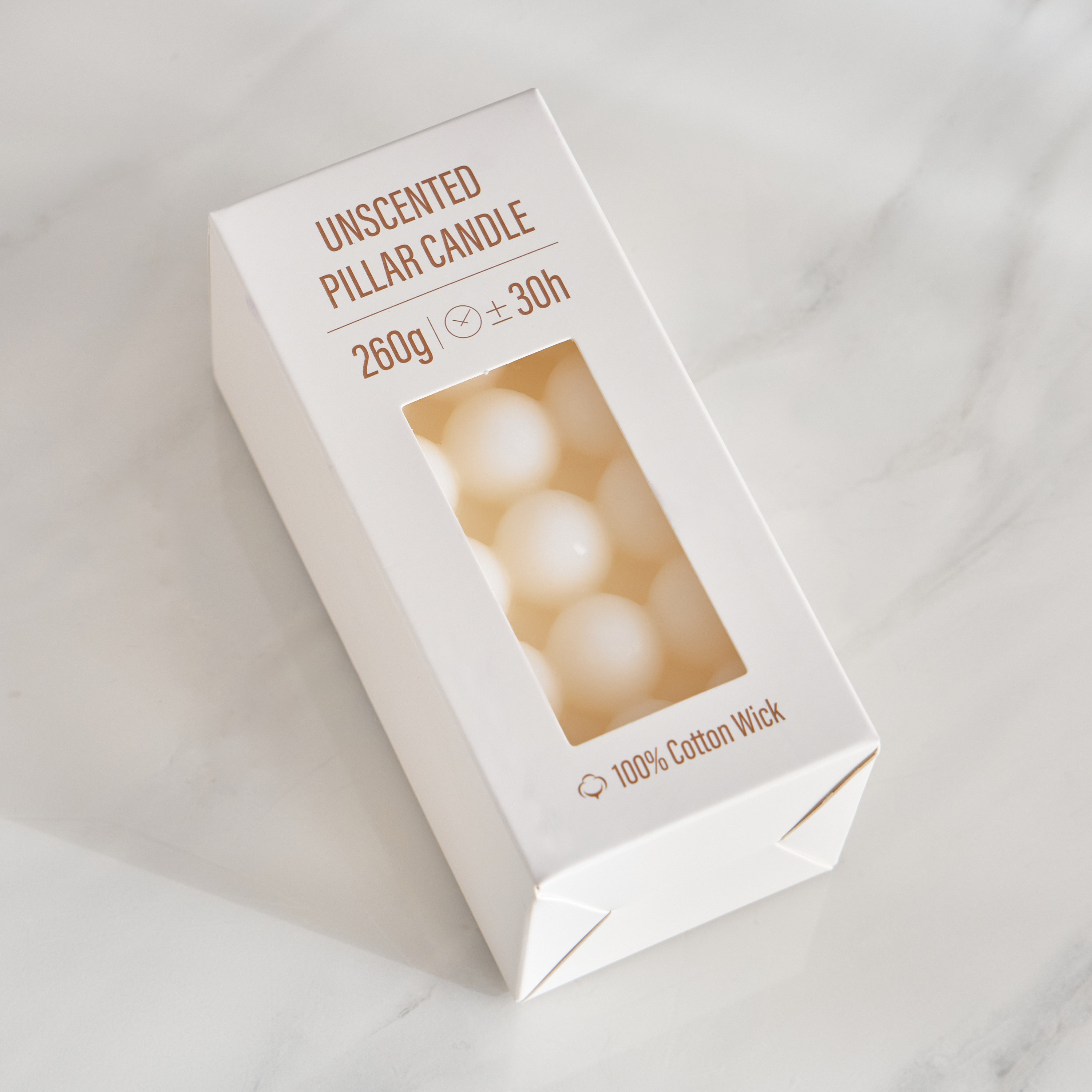 Bubbles Unscented Pillar Candle - 30 h-household-homefragrance-candles-image-1