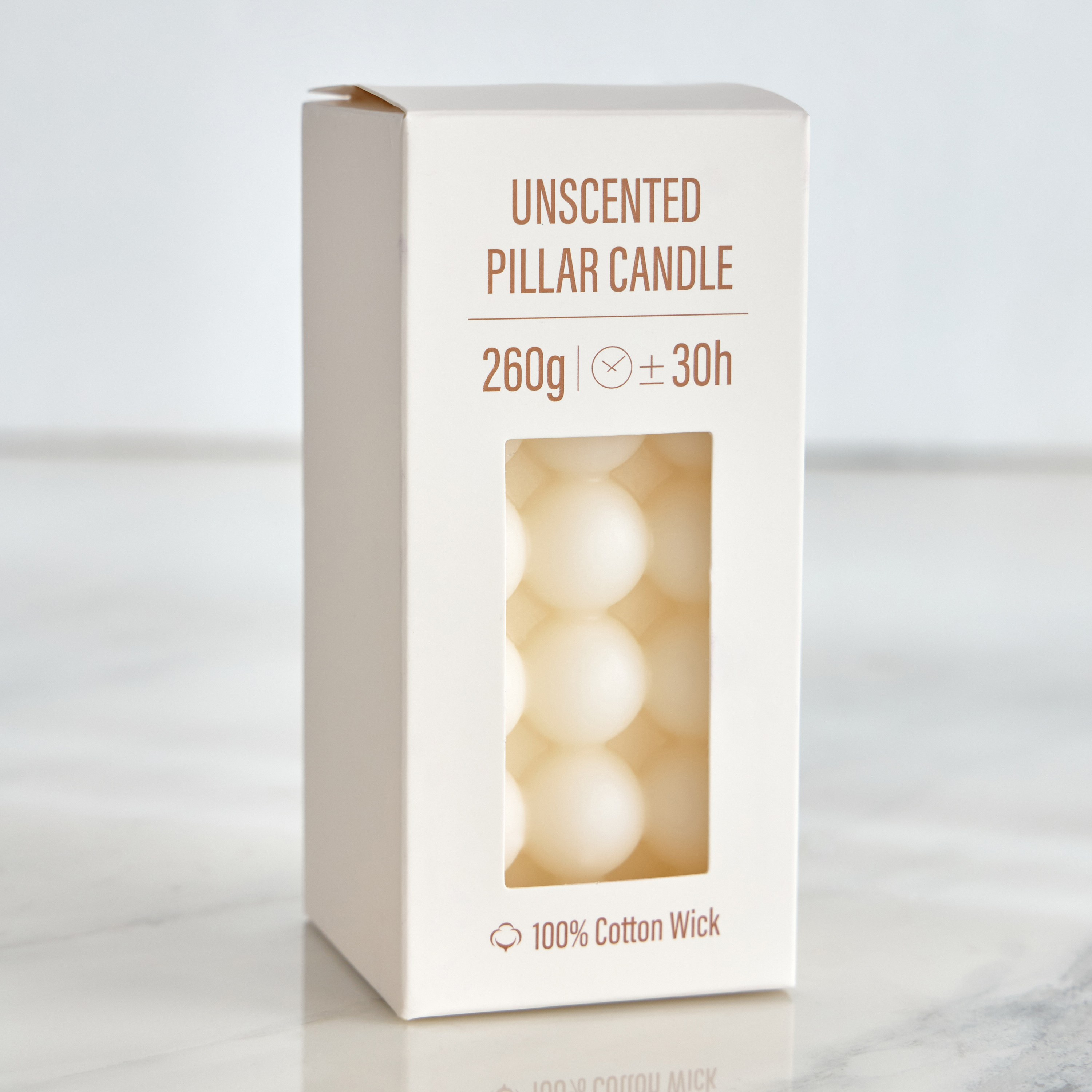 Bubbles Unscented Pillar Candle - 30 h-household-homefragrance-candles-image-4