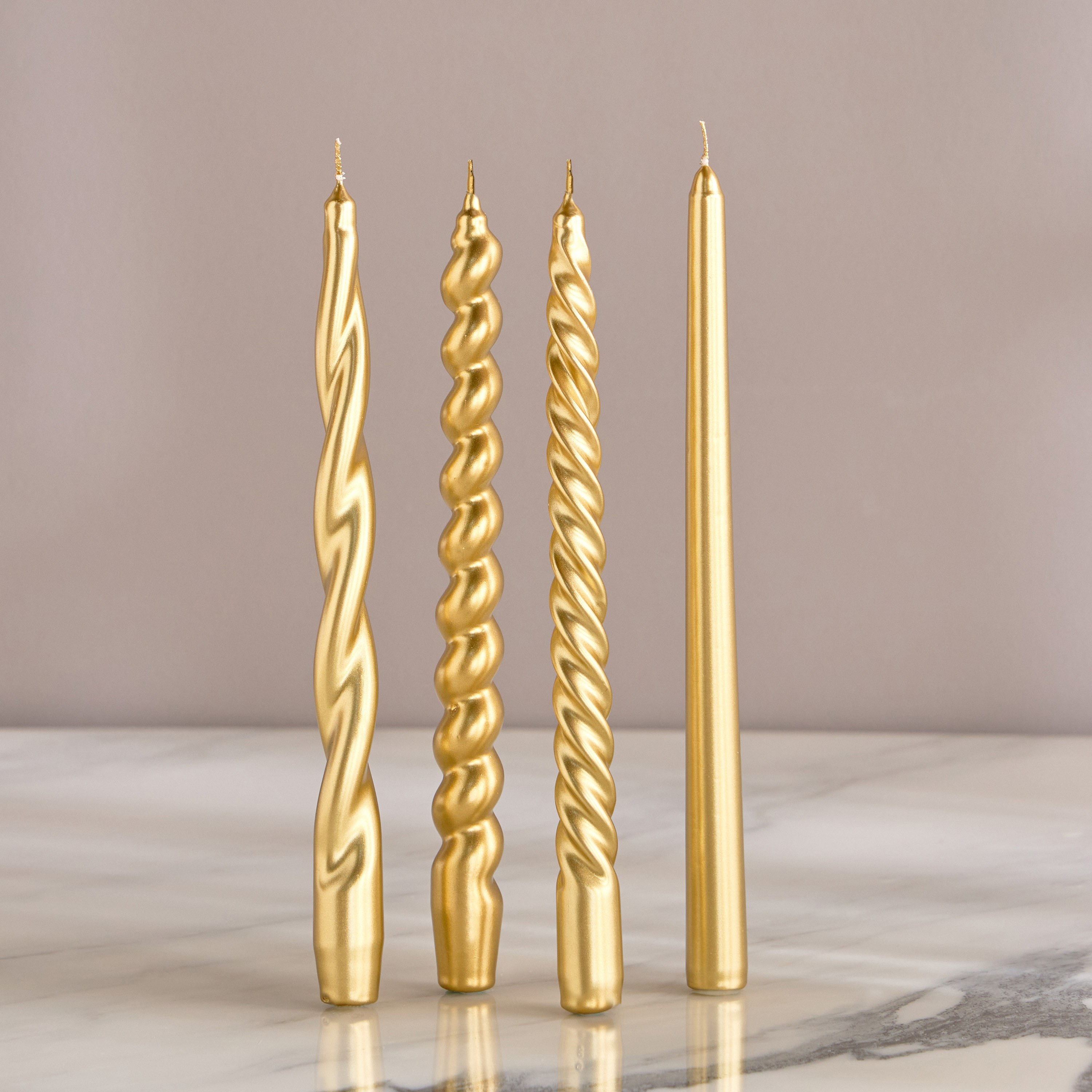 Mixed 4-Piece Unscented Taper Candle Set - 8 h-household-homefragrance-candles-image-2