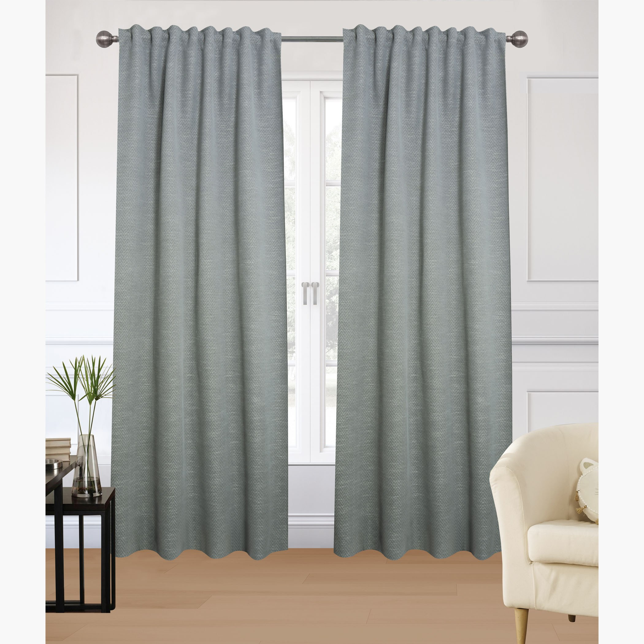 طقم ستائر قطعتين - كاسندرا - 135x280 سم-household-windows-curtains-image-1