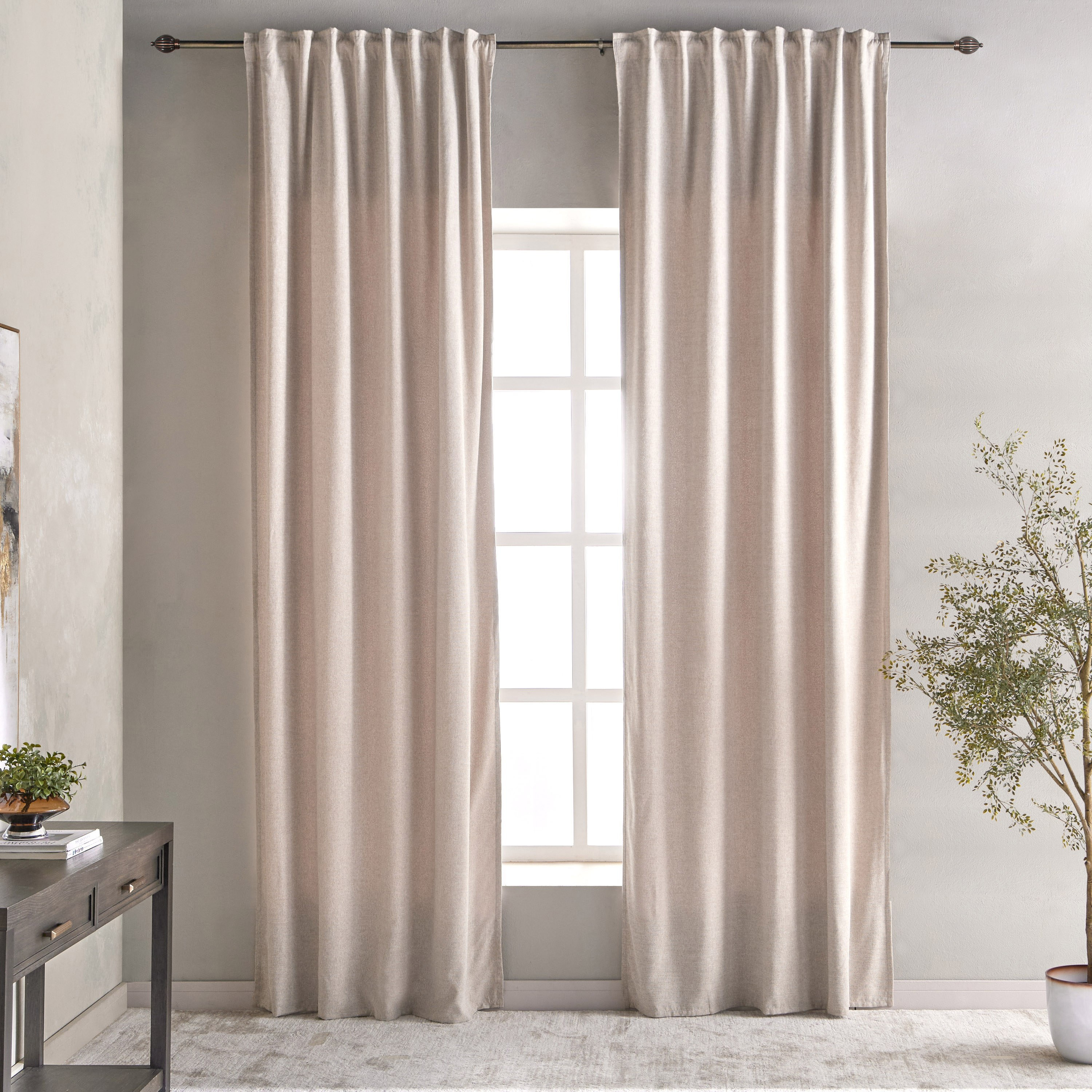 طقم ستائر قطعتين - أديسون - 135x320 سم-household-windows-curtains-image-1