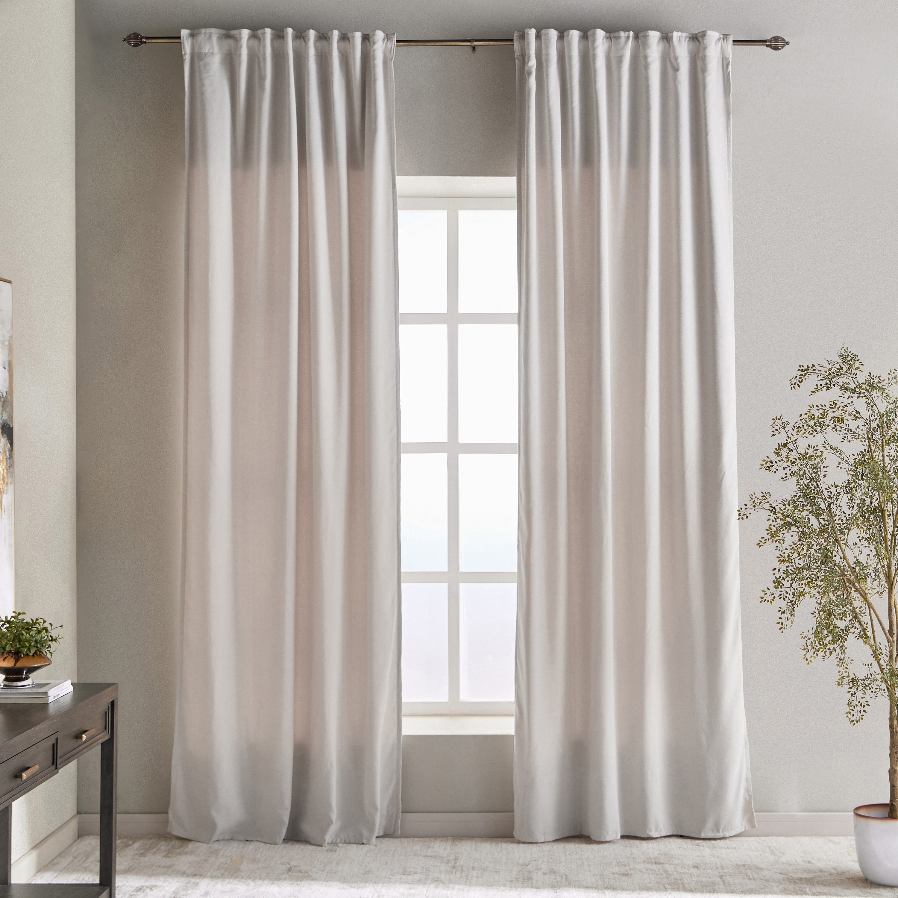 طقم ستائر قطعتين - أديسون - 135x320 سم-household-windows-curtains-image-1
