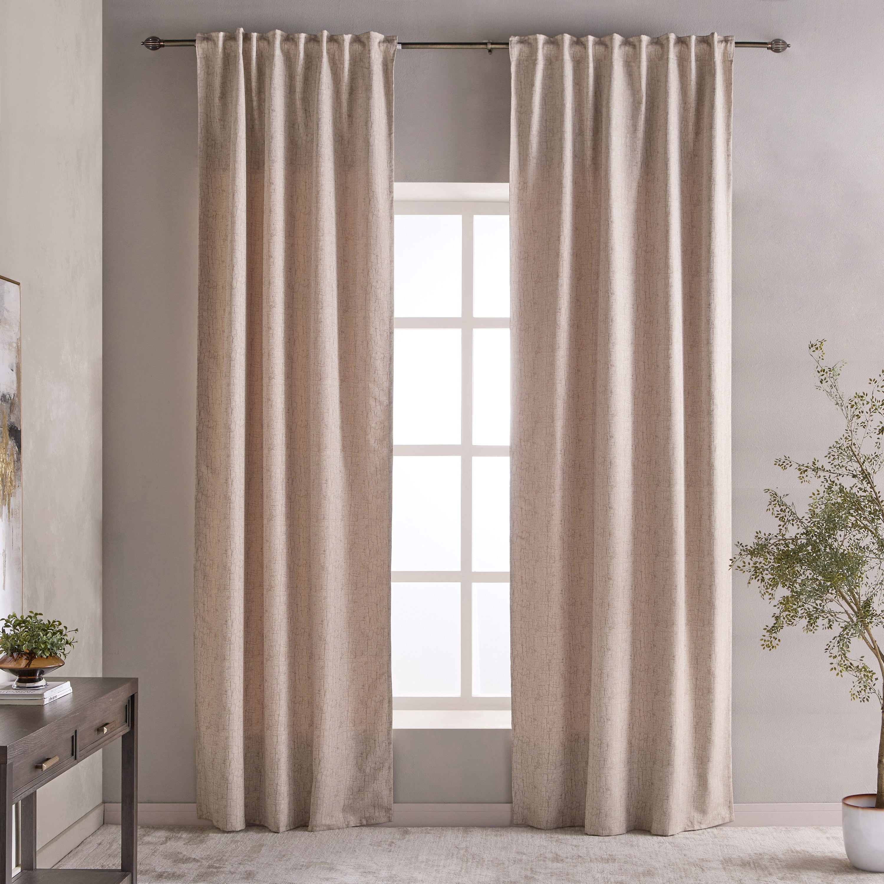 طقم ستائر قطعتين - أليفيا - 135x320 سم-household-windows-curtains-image-2