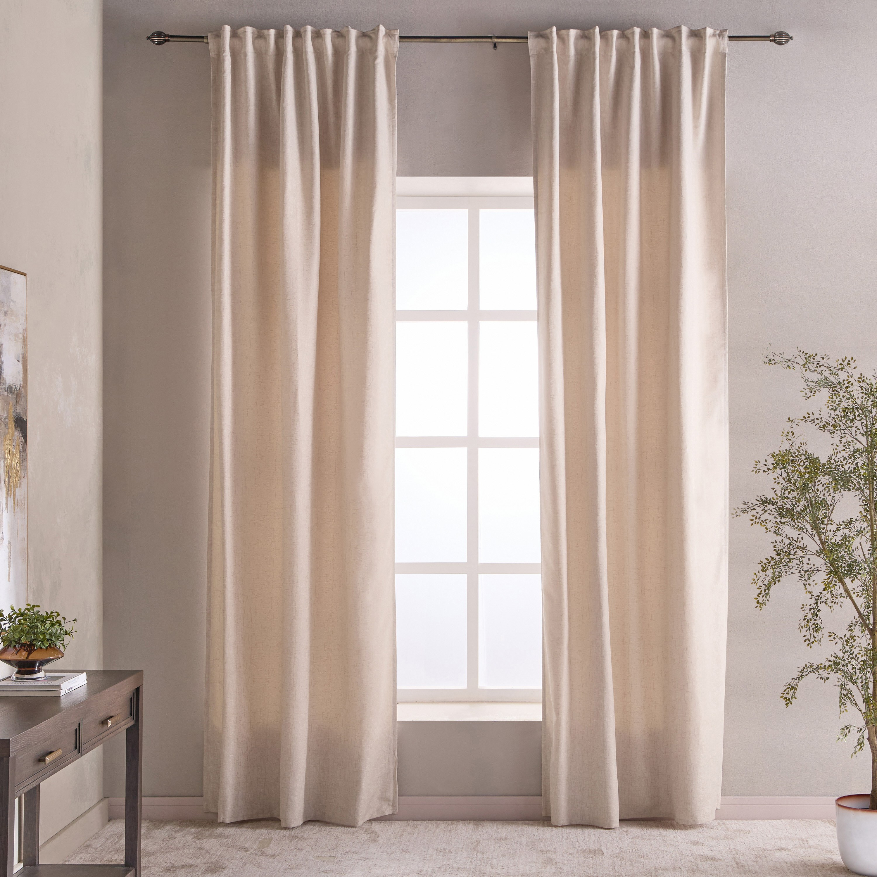 طقم ستائر قطعتين - أليفيا - 135x320 سم-household-windows-curtains-image-1