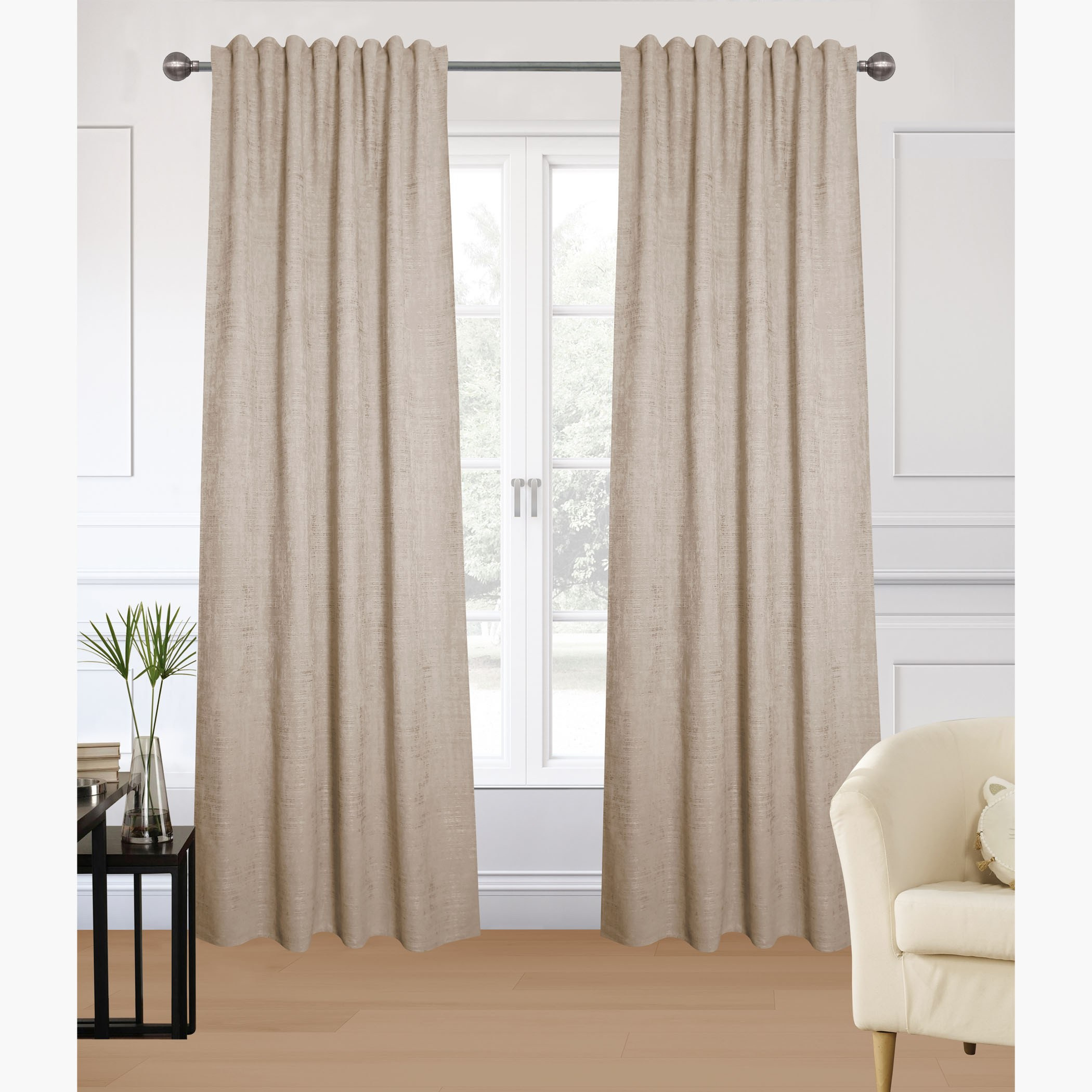 طقم ستائر قطعتين - أديلين - 135x280 سم-household-windows-curtains-image-1