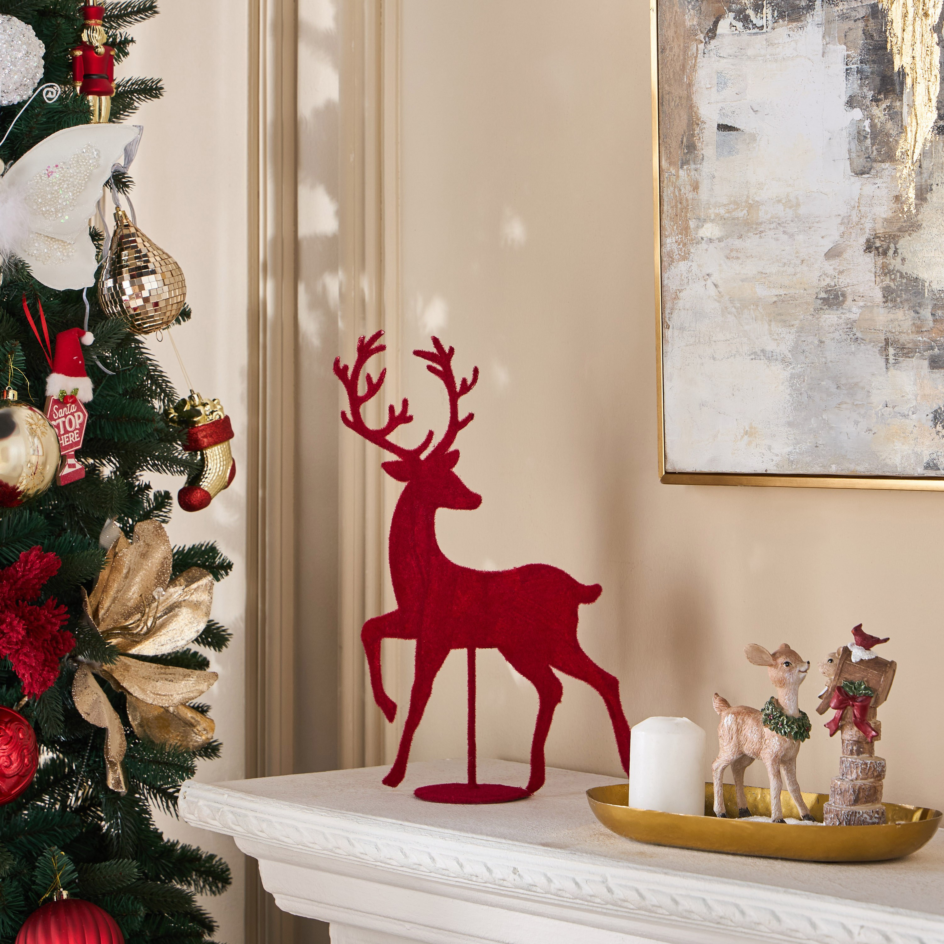 غزال معدني لديكور الطاولة - 38 سم-household-christmas-decorandtableware-decoraccessories-image-3