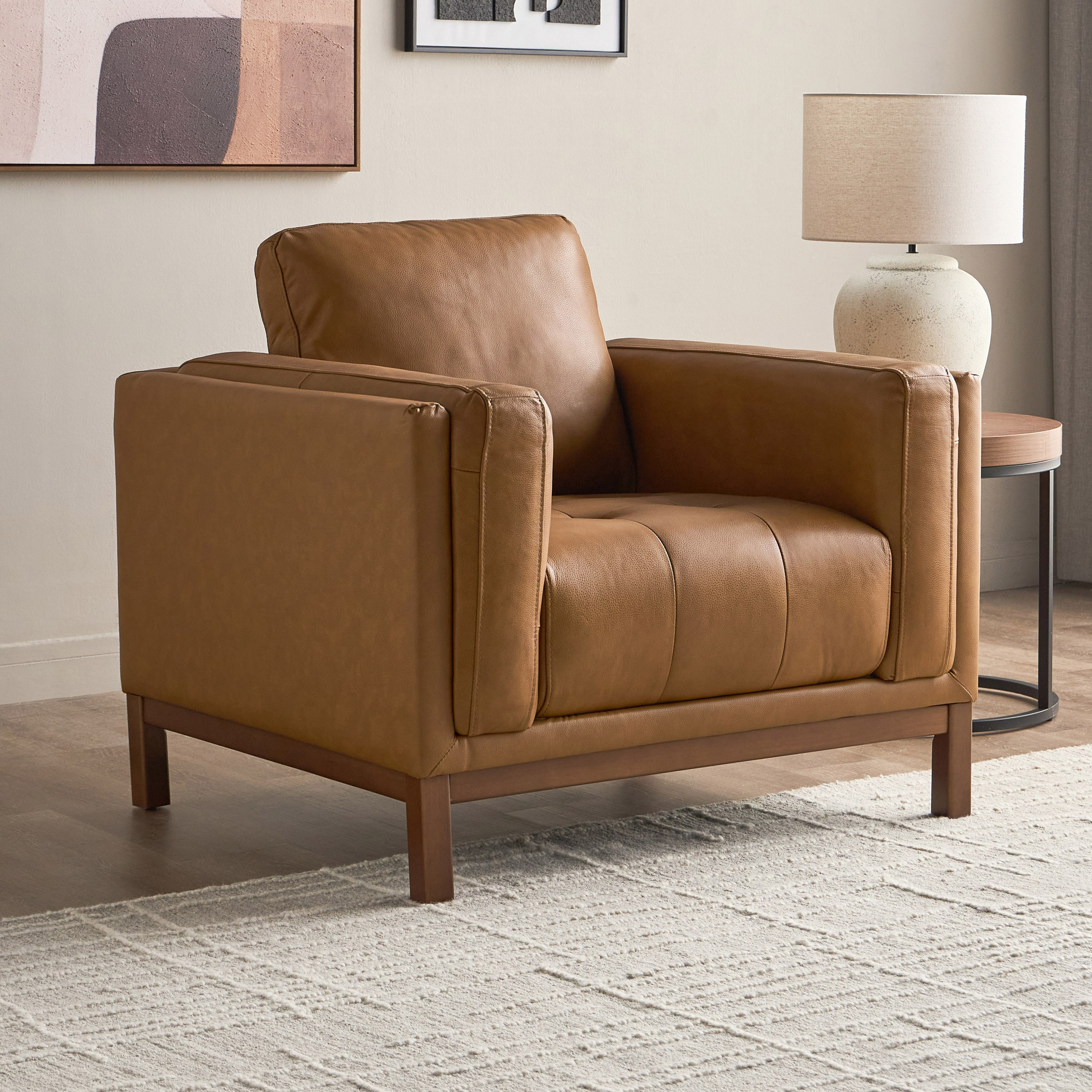 Duke Half Leather Armchair