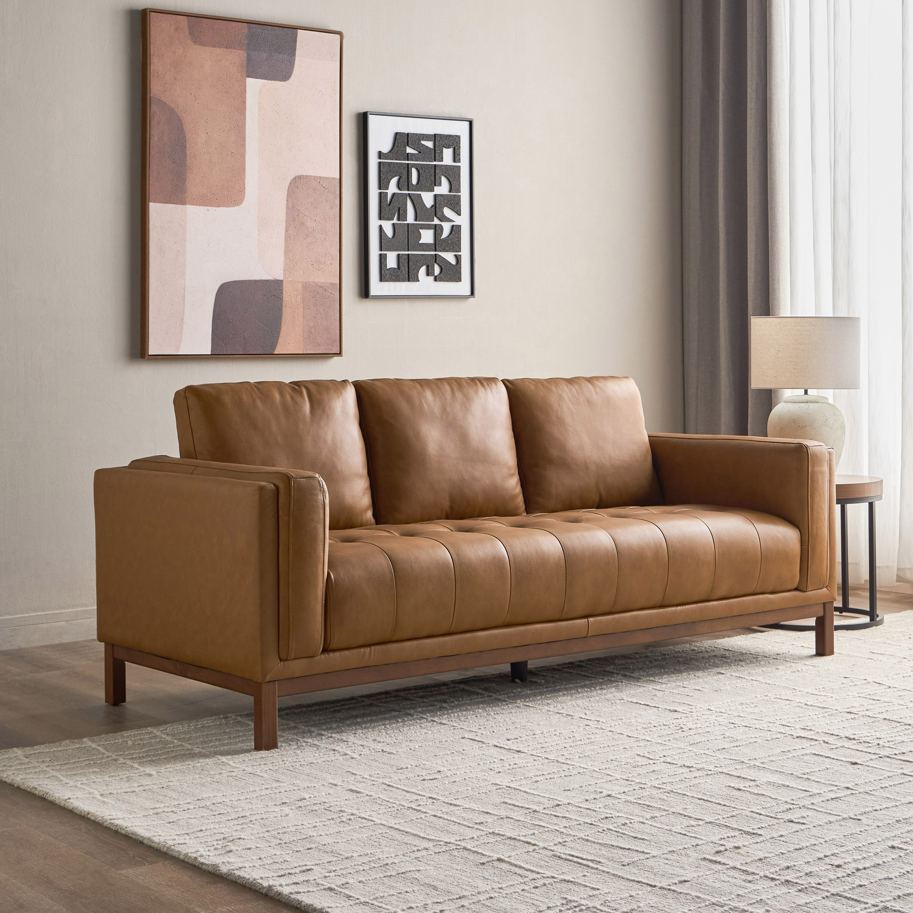Duke 3-Seater Half-Leather Sofa