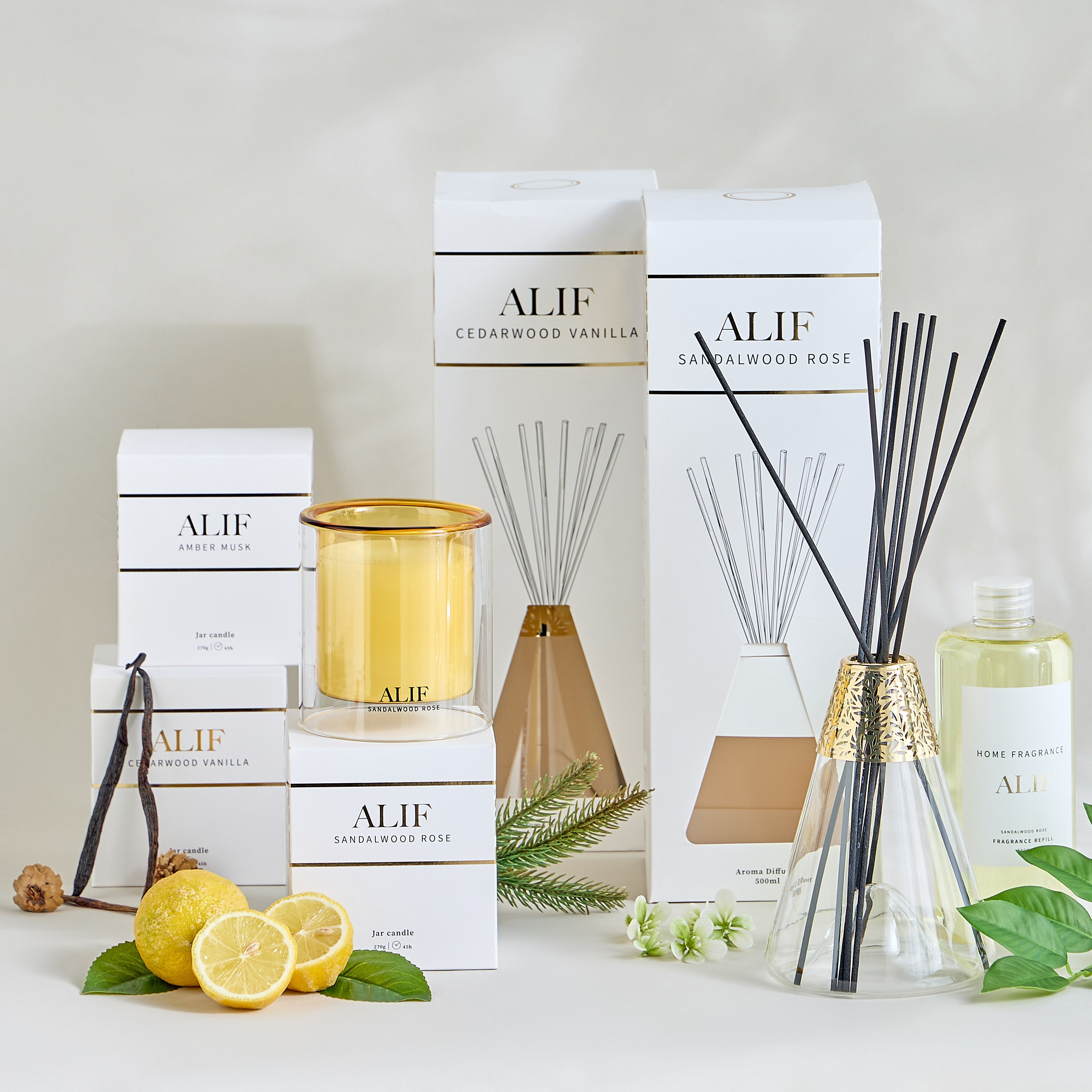 Alif Amber Musk Scented Jar Candle - 45 h-household-homefragrance-candles-image-4