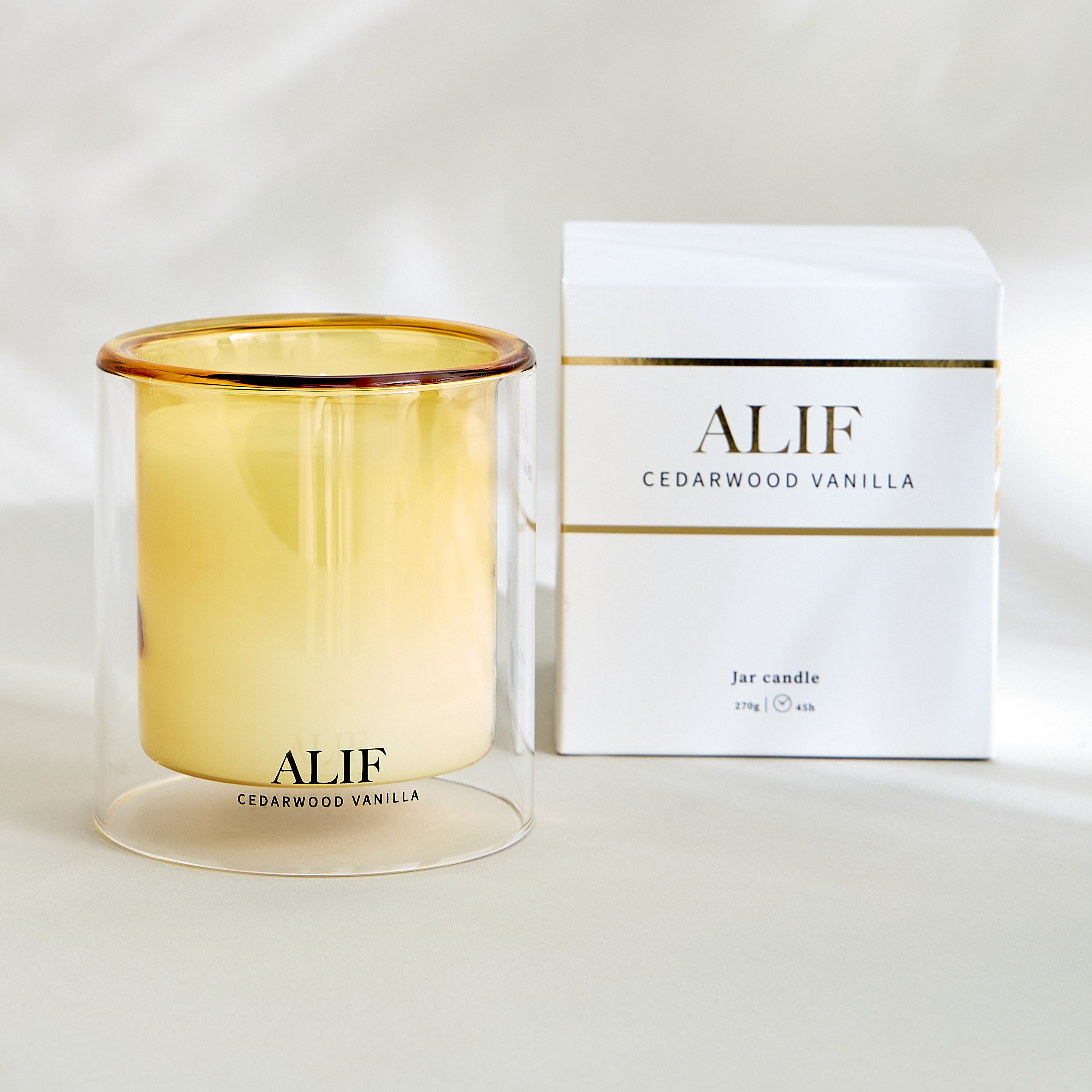 Alif Cedarwood Vanilla Scented Jar Candle - 45 h-household-homefragrance-candles-image-2